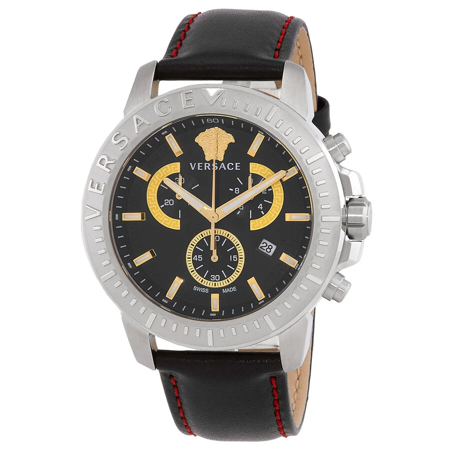 Versace New Chrono Quartz Black Dial Men's Watch VE2E00121 - 1