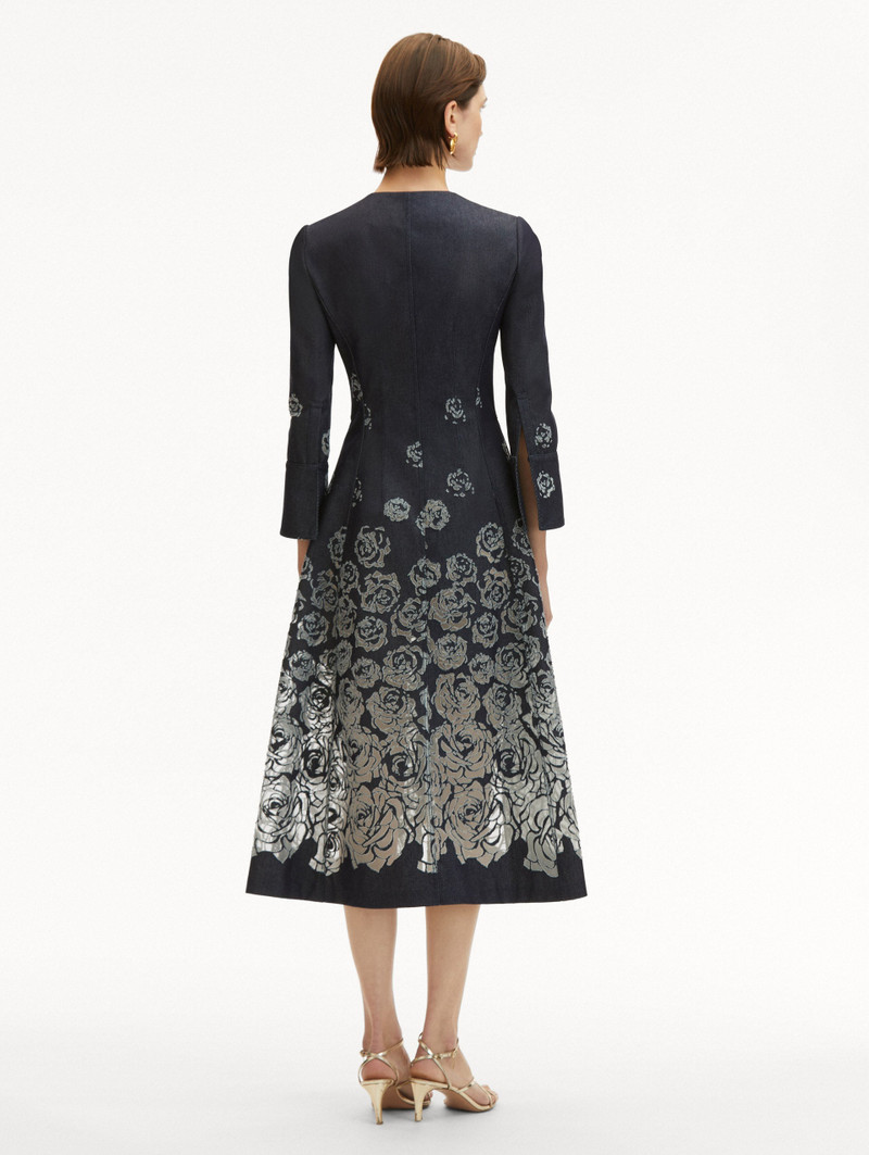 Oscar de la Renta ROSE DEVOR DENIM DRESS - 25SN220RDD_IND | REVERSIBLE