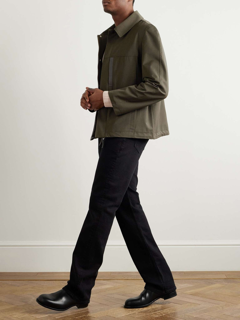 Yves Salomon Leather-Trimmed Woven Jacket outlook