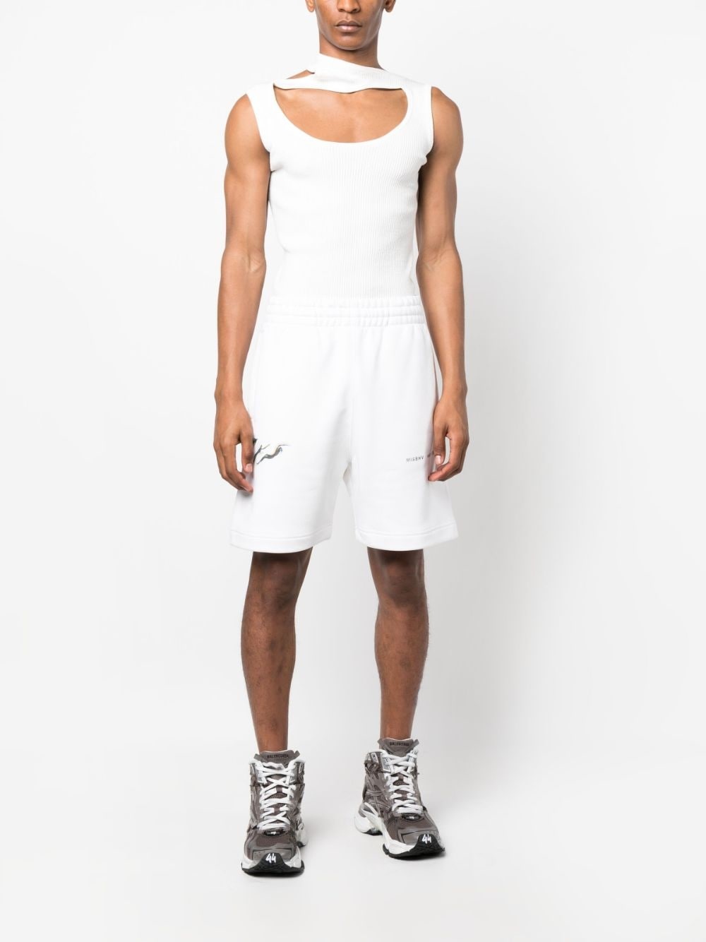 logo-print track shorts - 2