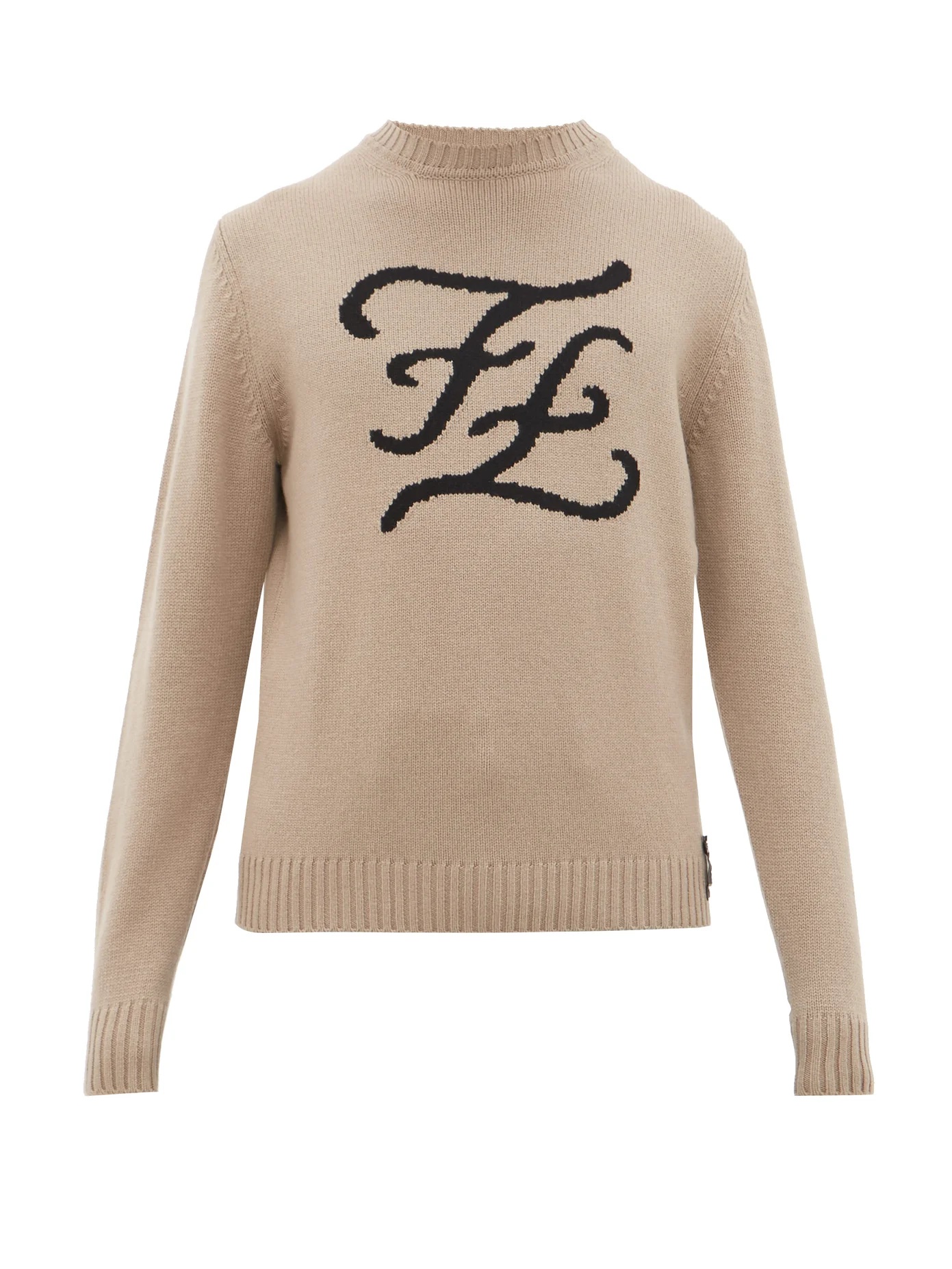 Karligraphy FF-intarsia cashmere sweater - 1