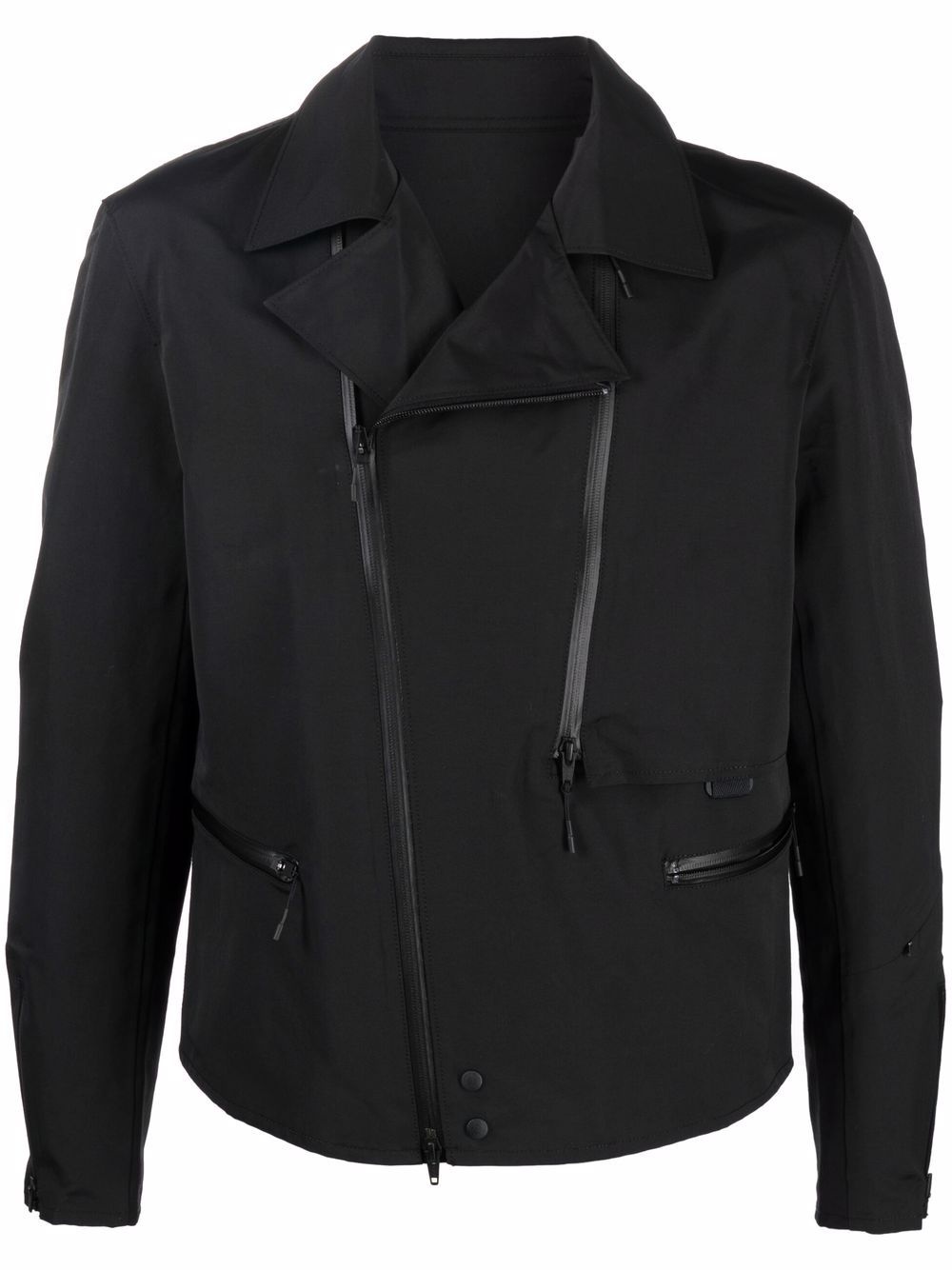 off-centre zip biker jacket - 1