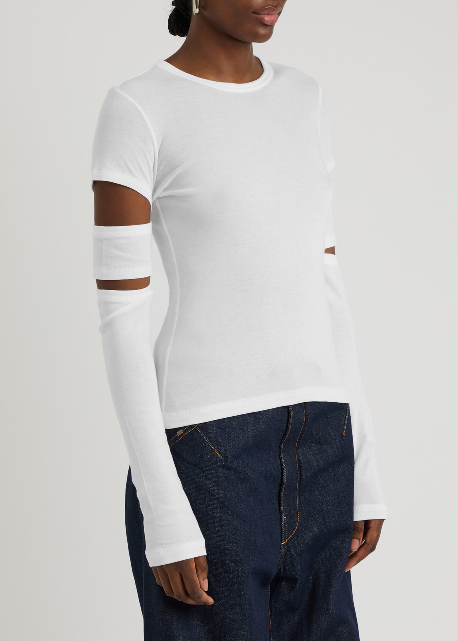 Helmut Lang Slash Cotton-blend top - 2