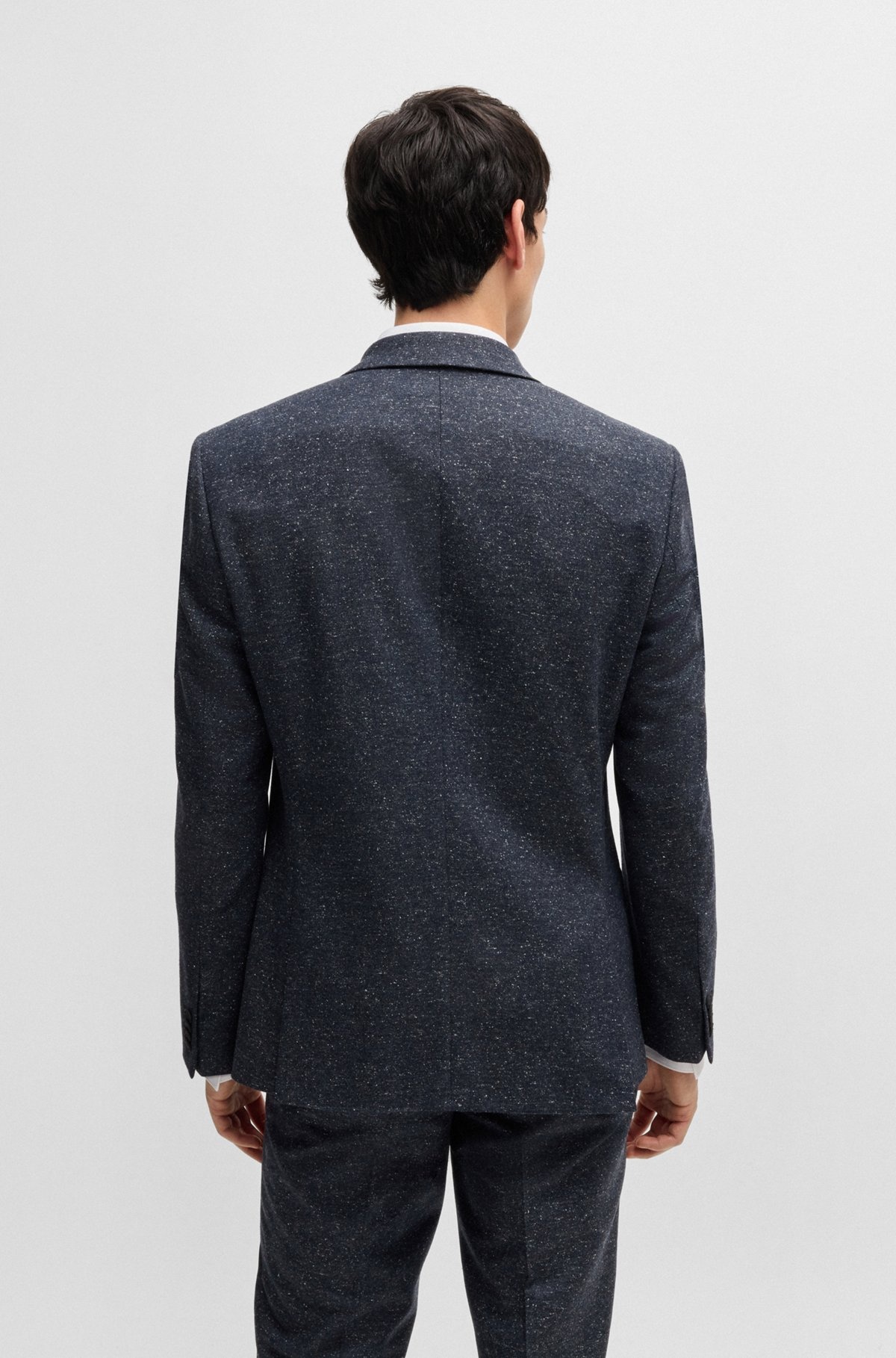 SLIM-FIT SUIT IN MICRO-PATTERNED WOOL - 3