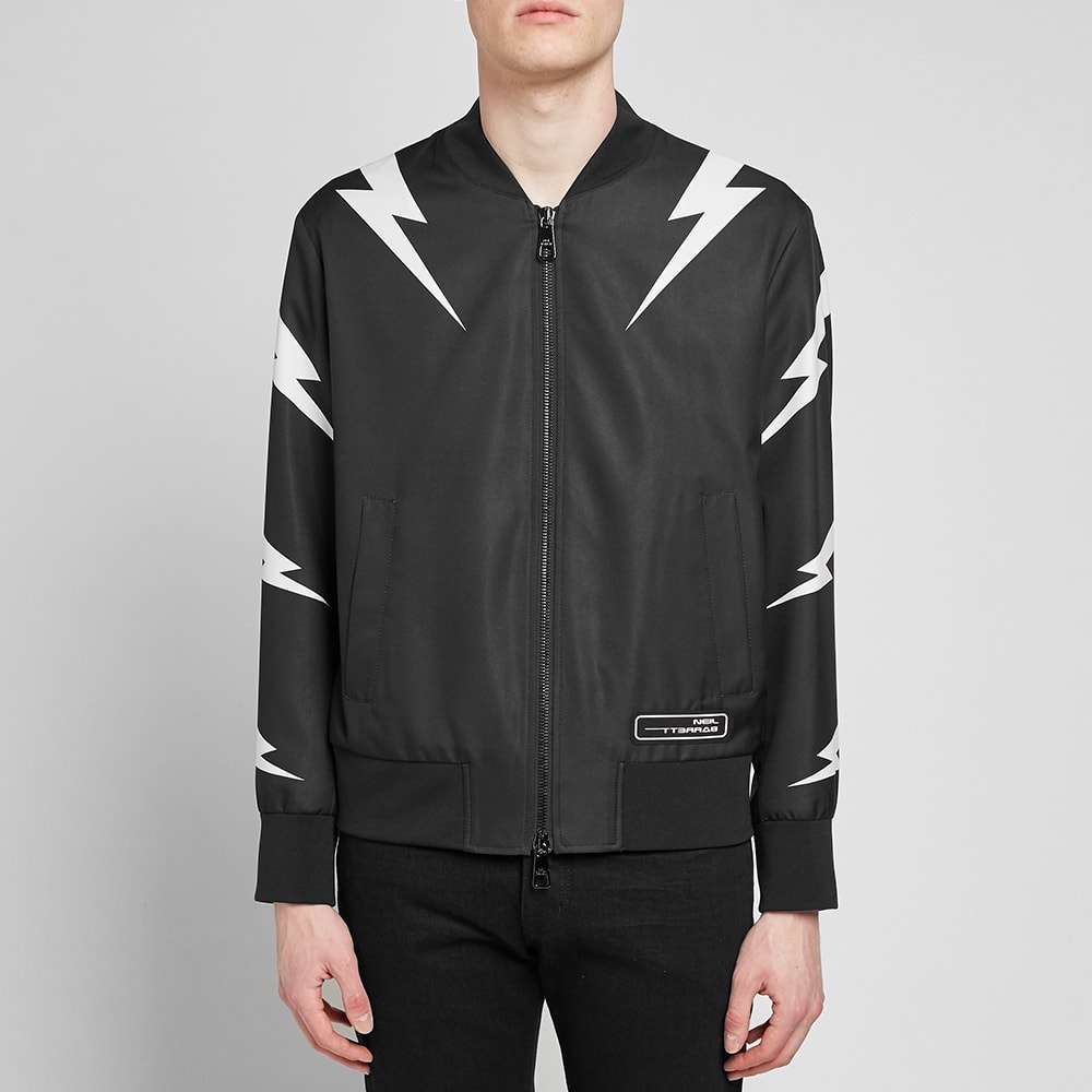 Neil Barrett Tiger Bolt Satin Bomber Jacket - 5