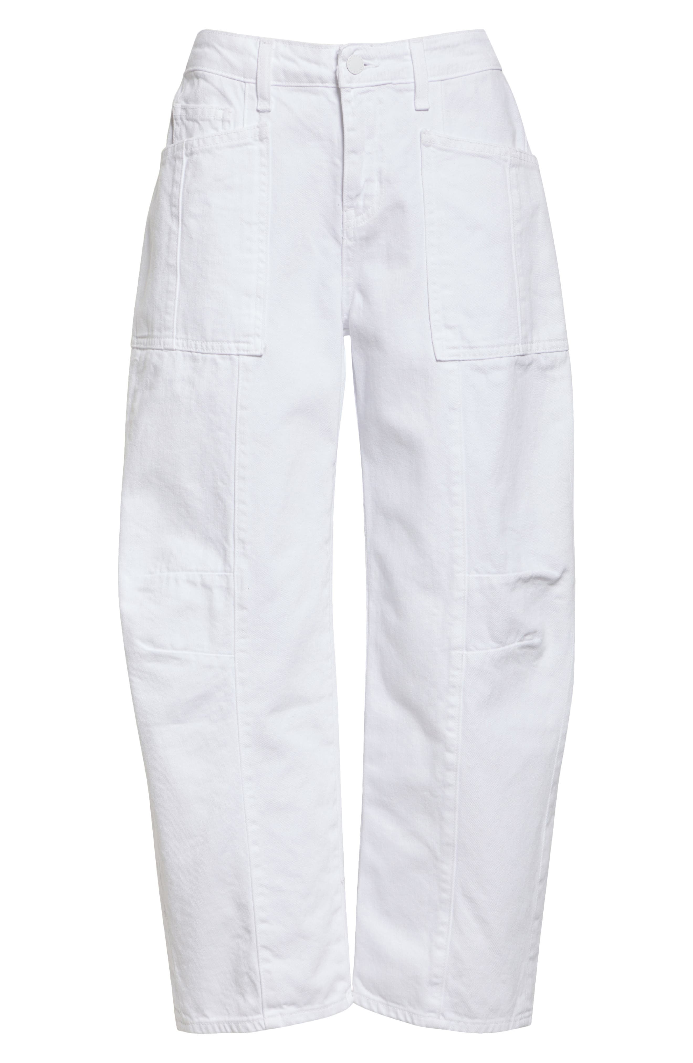 L'AGENCE Cody High Waist Barrel Leg Rodeo Jeans in Blanc at Nordstrom - 6