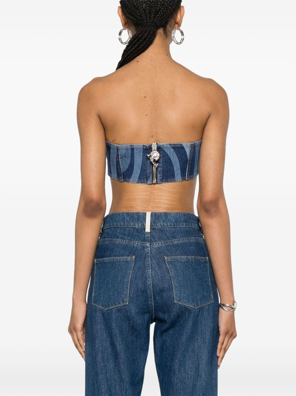 Marmo-print bandeau top - 4