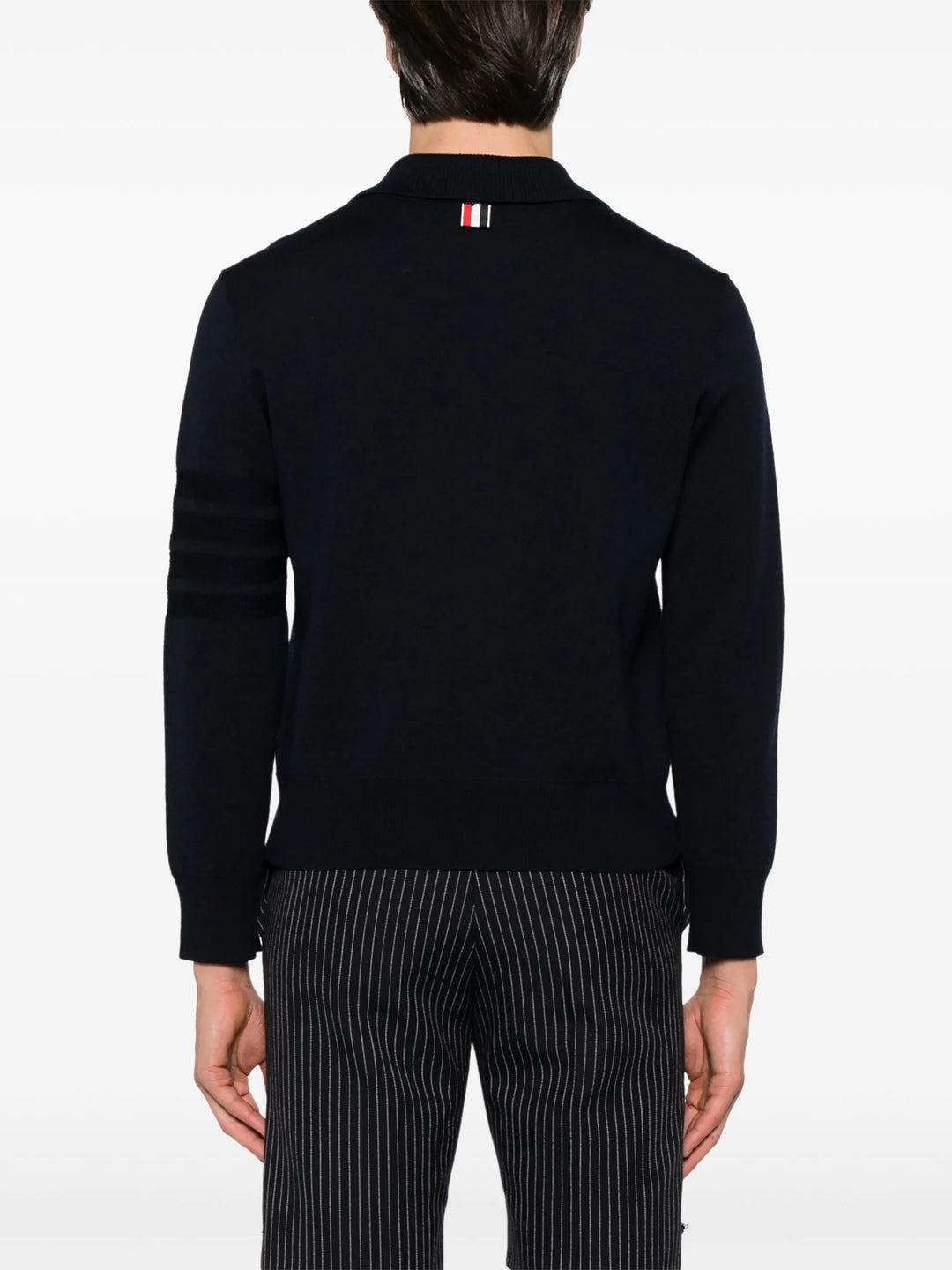 Merino Wool Double Face 4-Bar Zip Up Cardigan Men - 4