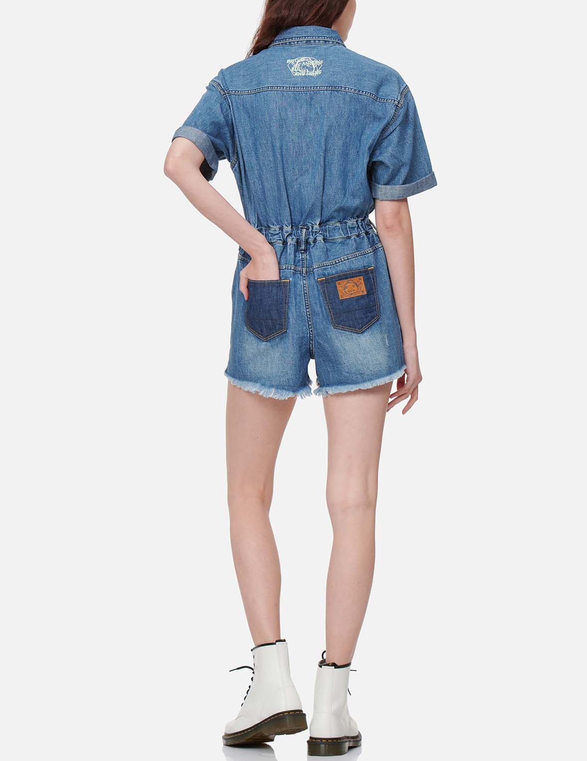 SEAGULL PRINT DENIM JUMPSUIT - 6