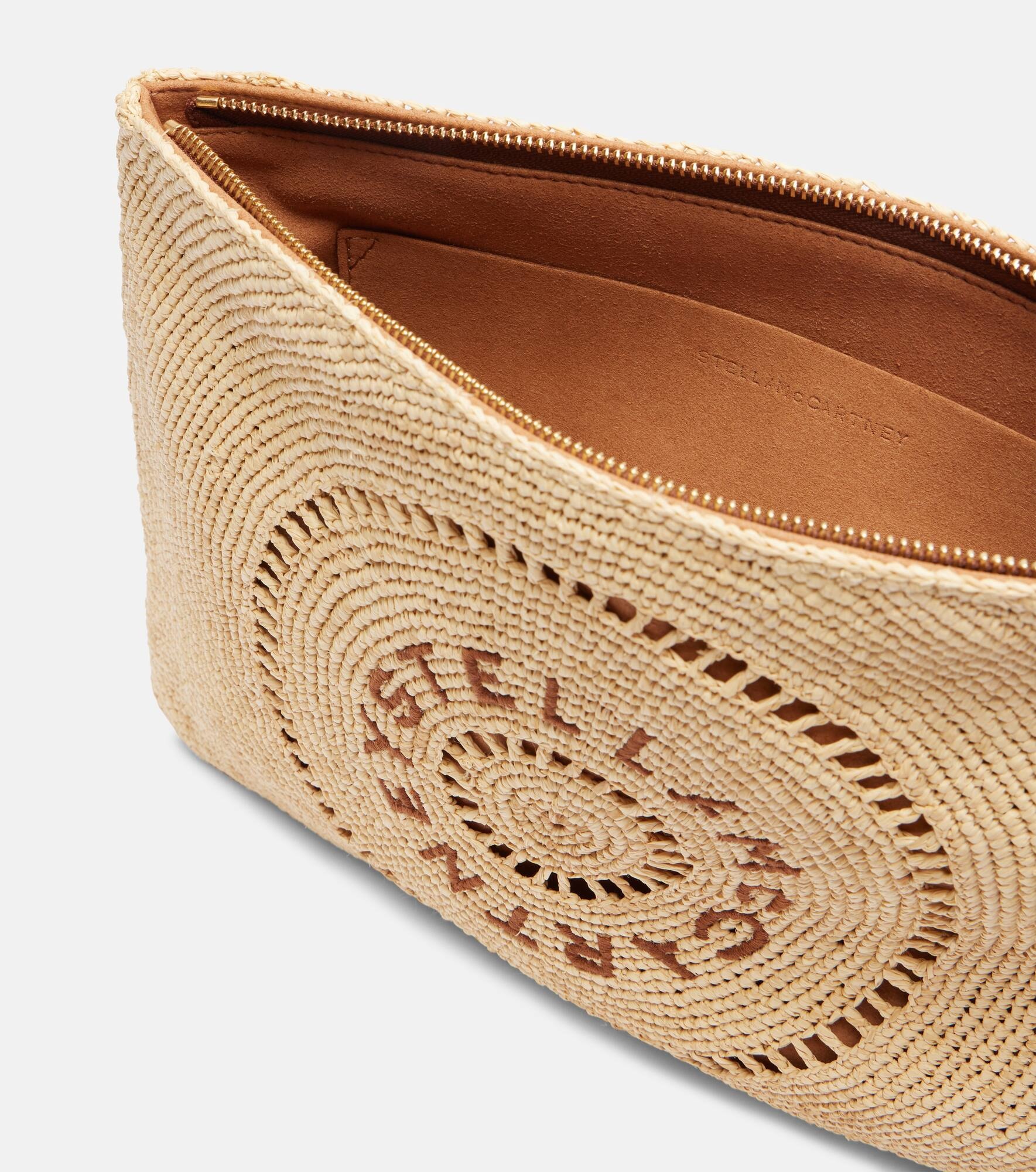 Logo raffia clutch - 3