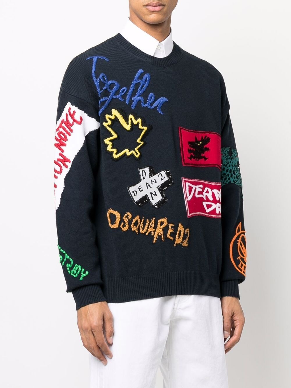 logo-patch sweatshirt - 3