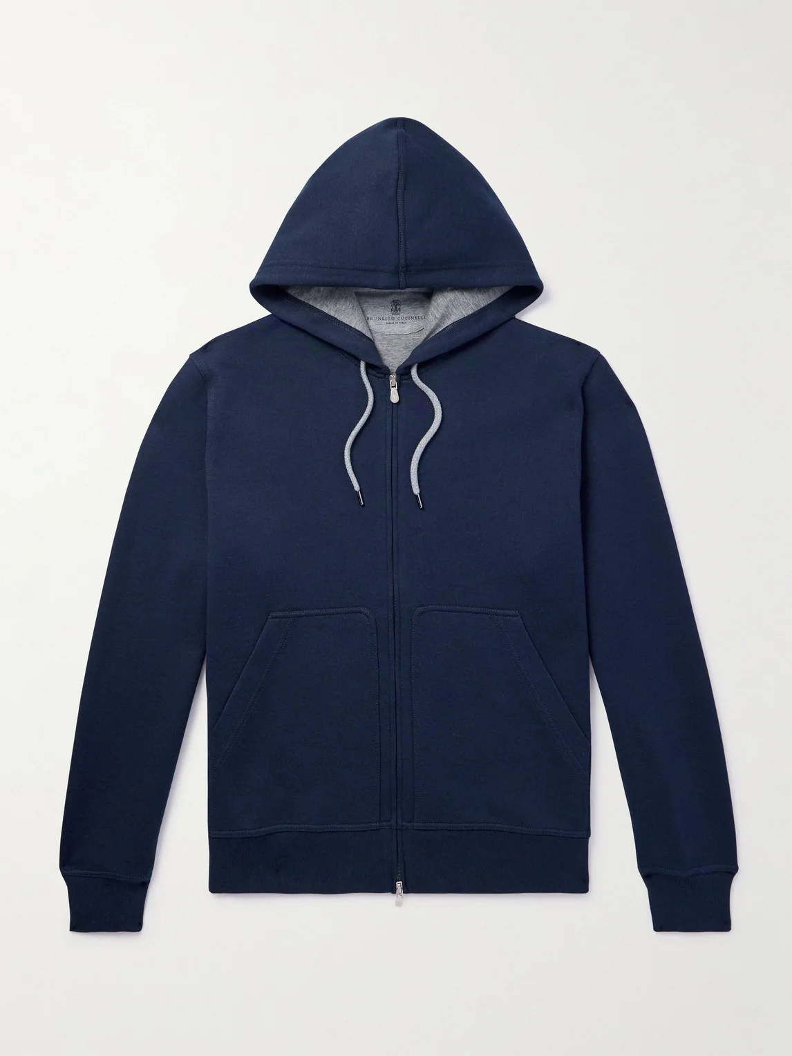 Cotton-Blend Jersey Zip-Up Hoodie - 1