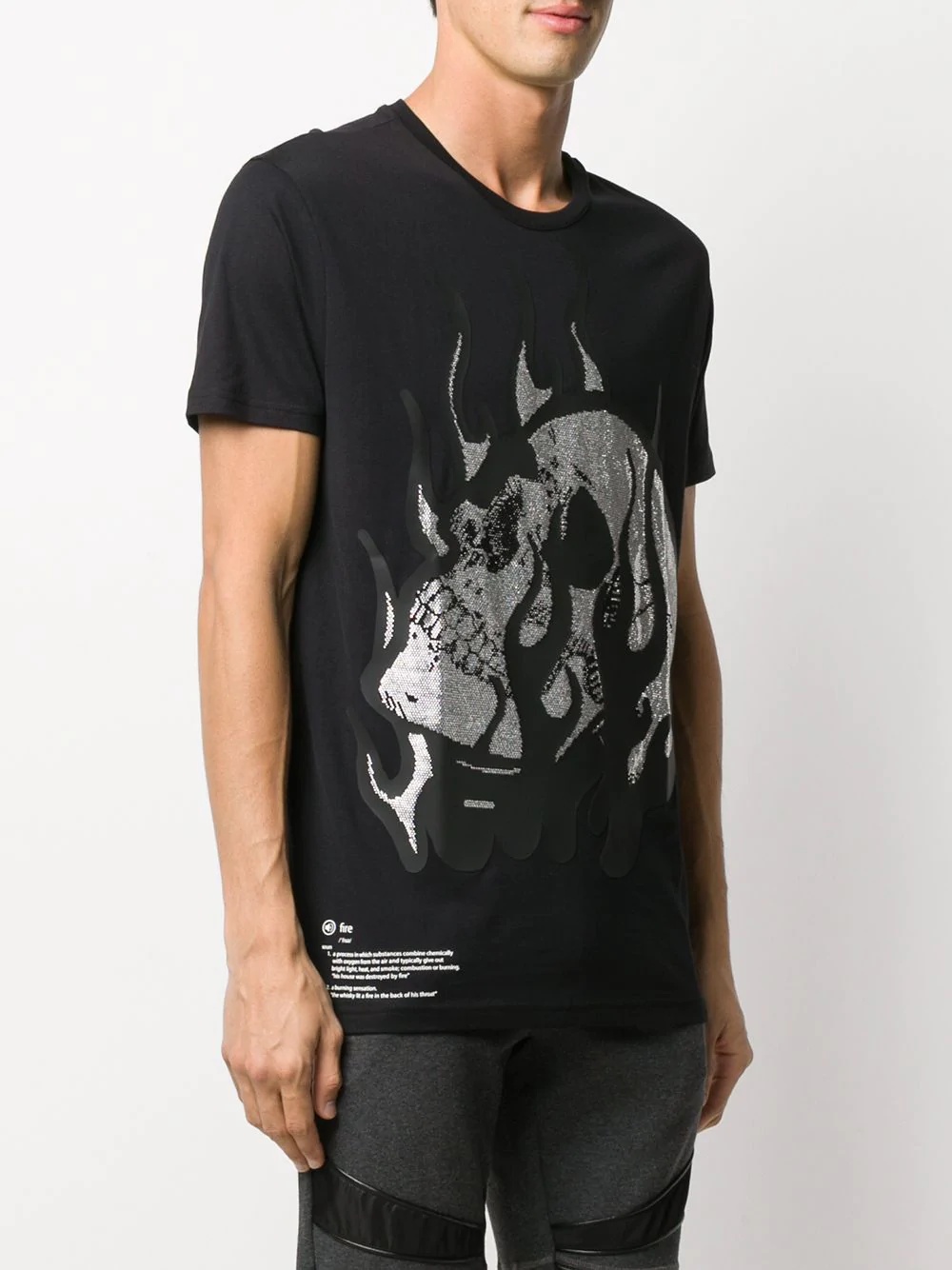 Skull on Fire studded T-shirt - 3