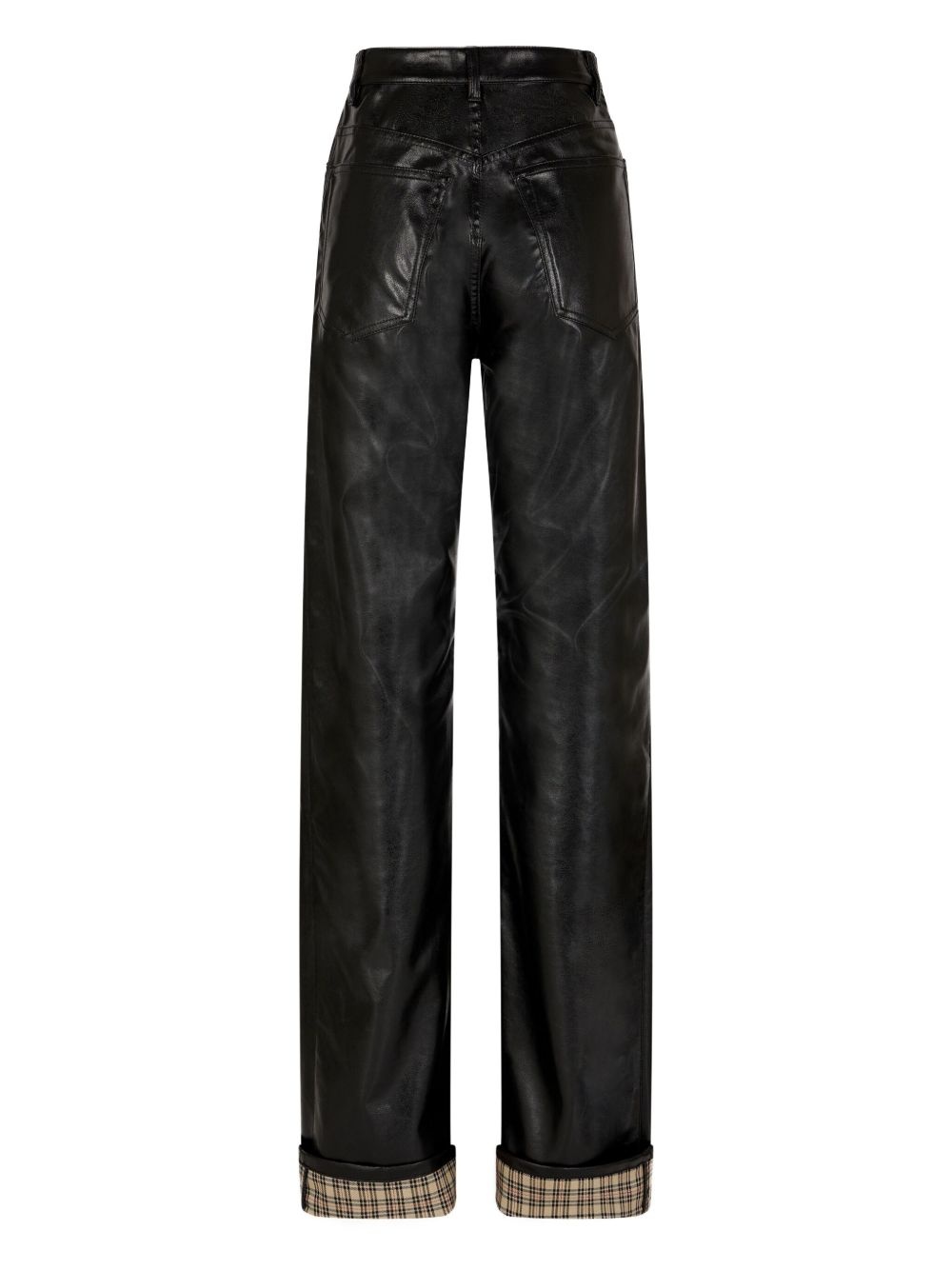 faux-leather flared trousers - 7