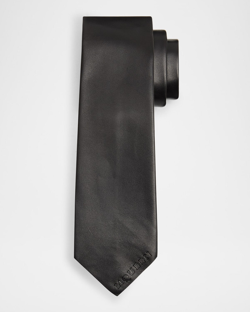 Men's Solid Lamb Leather Tie 1