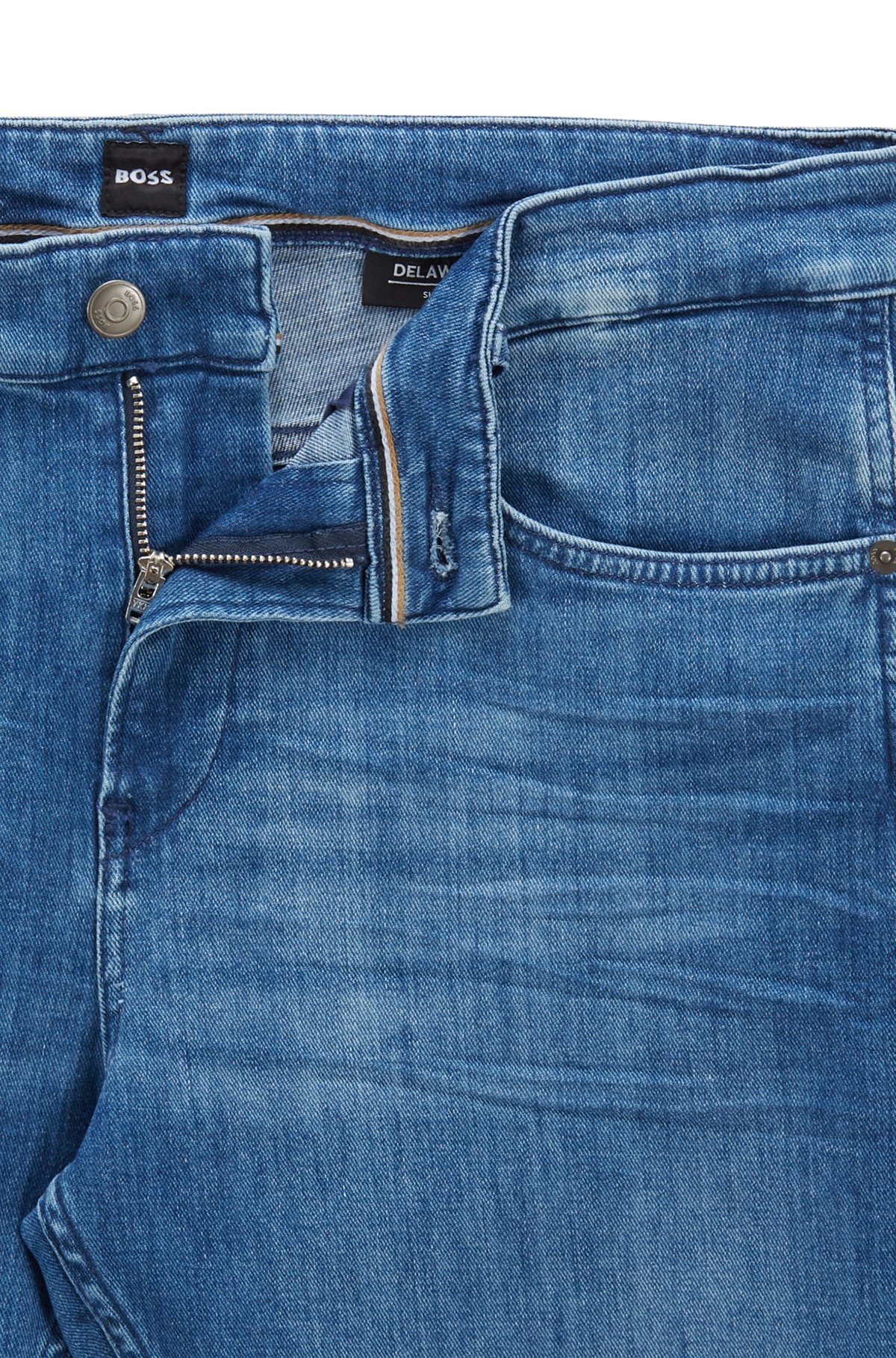 SLIM-FIT JEANS IN BLUE ITALIAN CASHMERE-TOUCH DENIM - 6