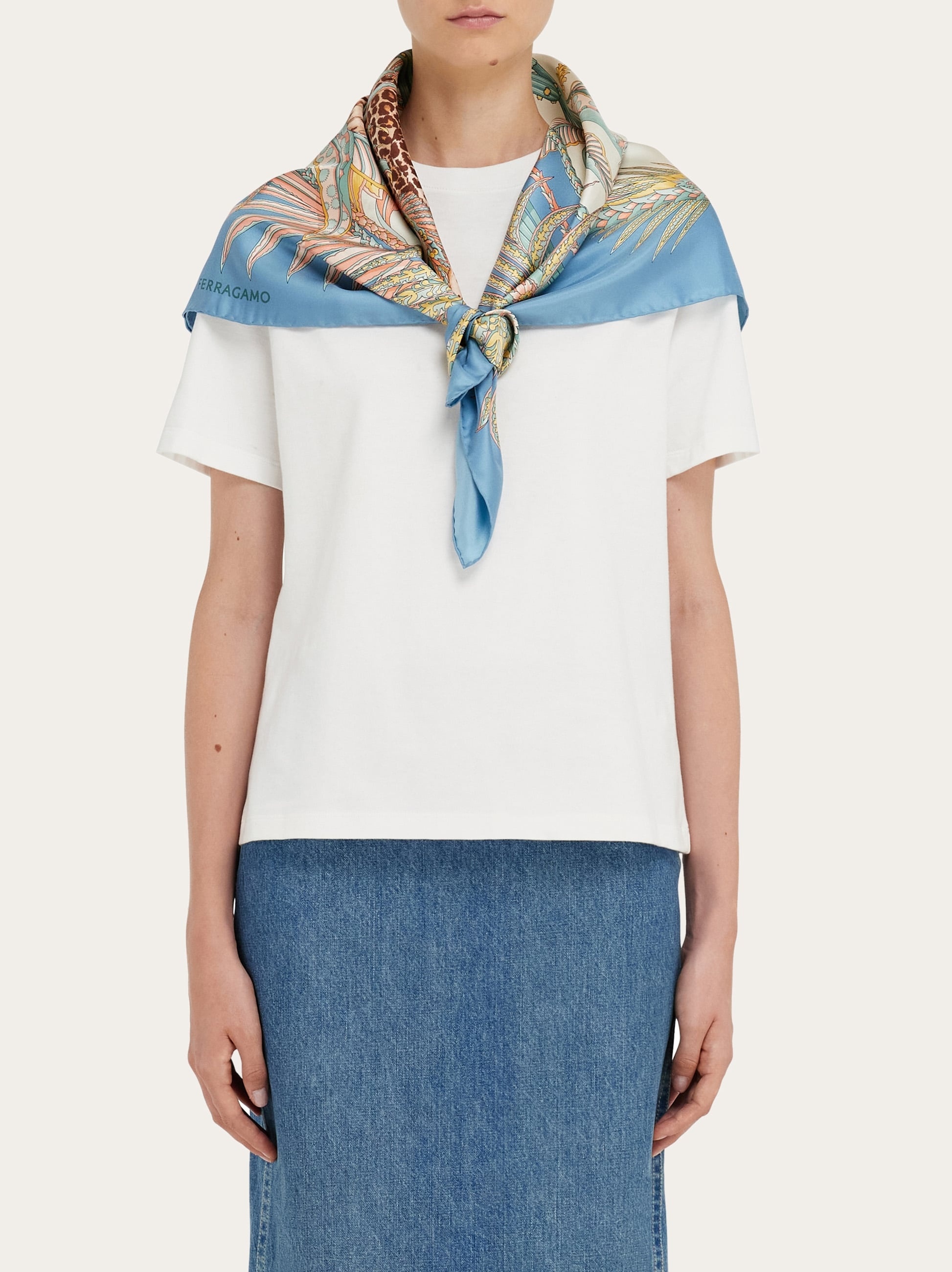 Leopard print silk scarf - 3
