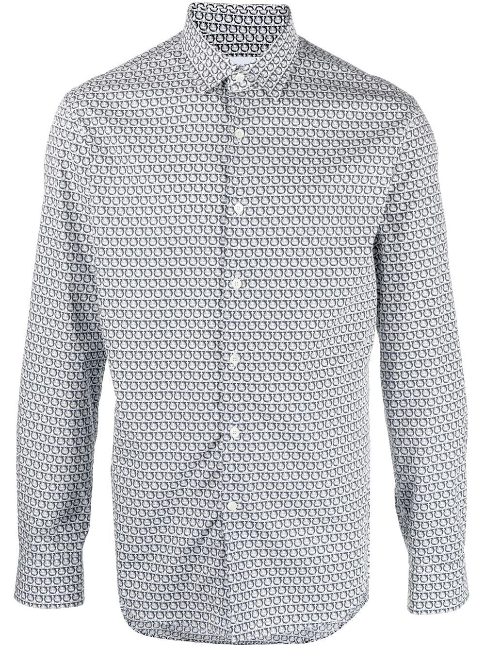 monogram-print cotton shirt - 1