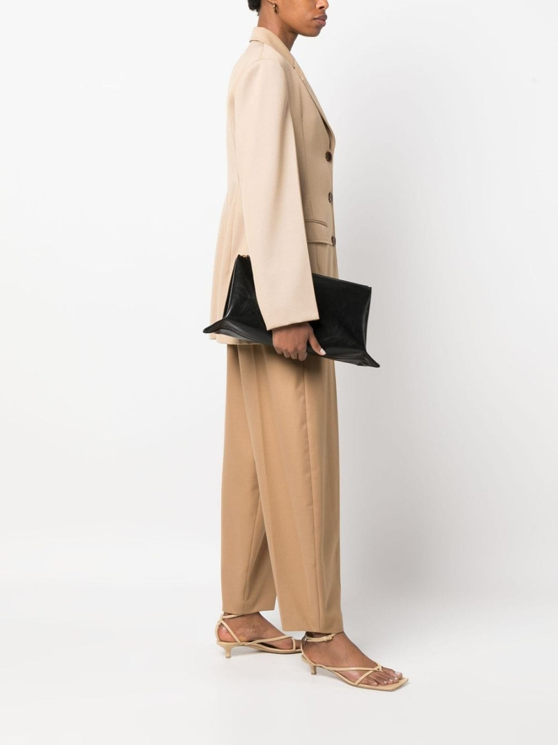 Jil Sander debossed-logo leather clutch outlook