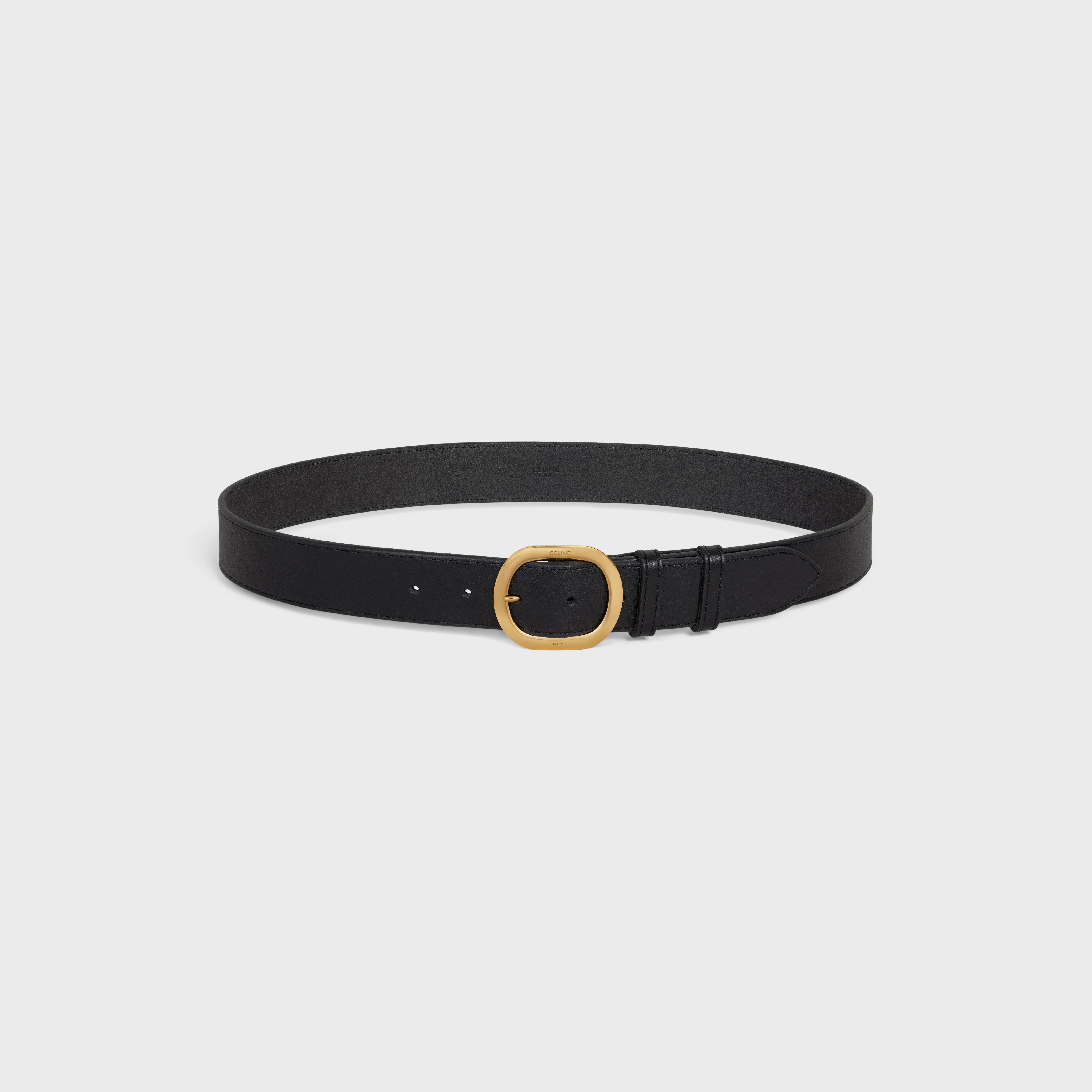 TEEN TRIOMPHE BELT IN TAURILLON LEATHER - BLACK