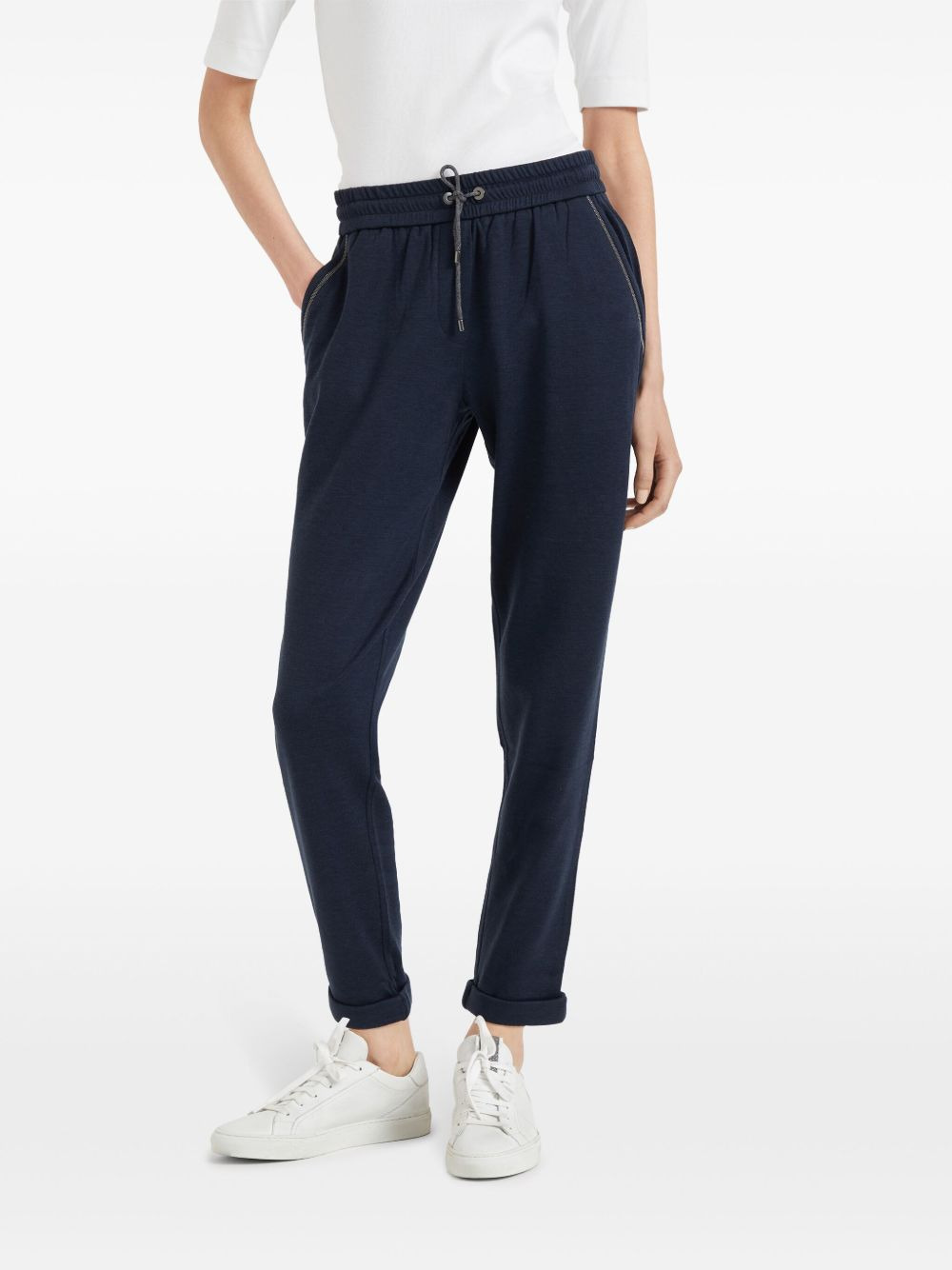 elasticated straight trousers - 3