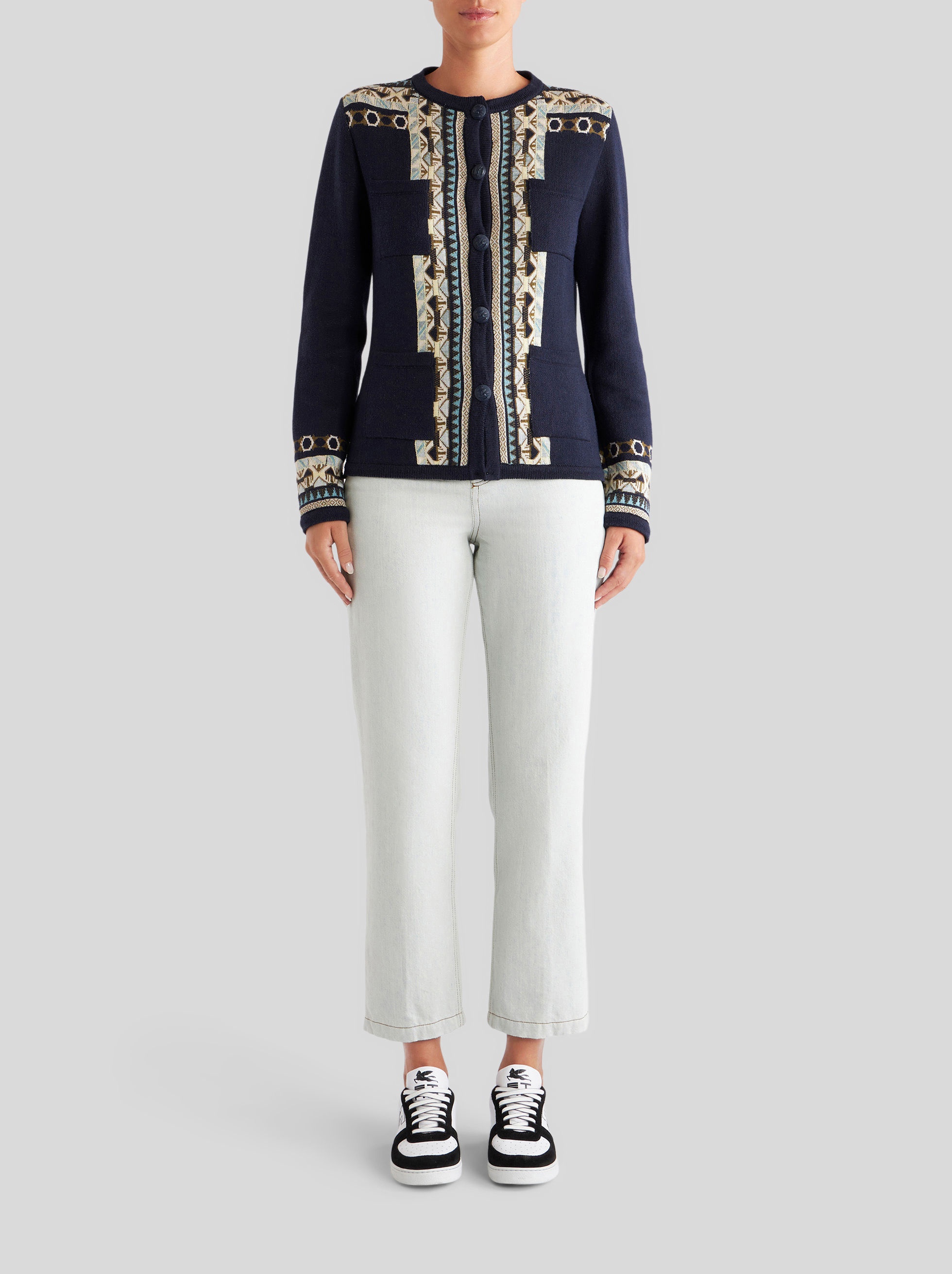 GEOMETRIC PATTERN SILK JERSEY JACKET - 3