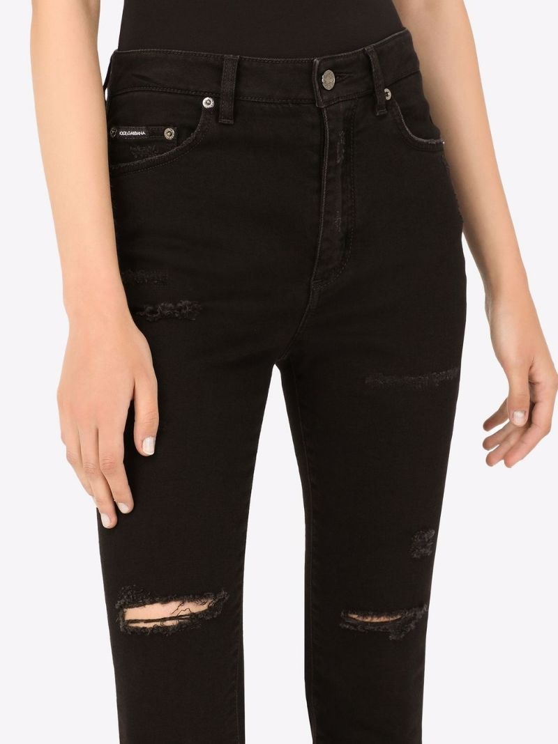 distressed skinny jeans - 5