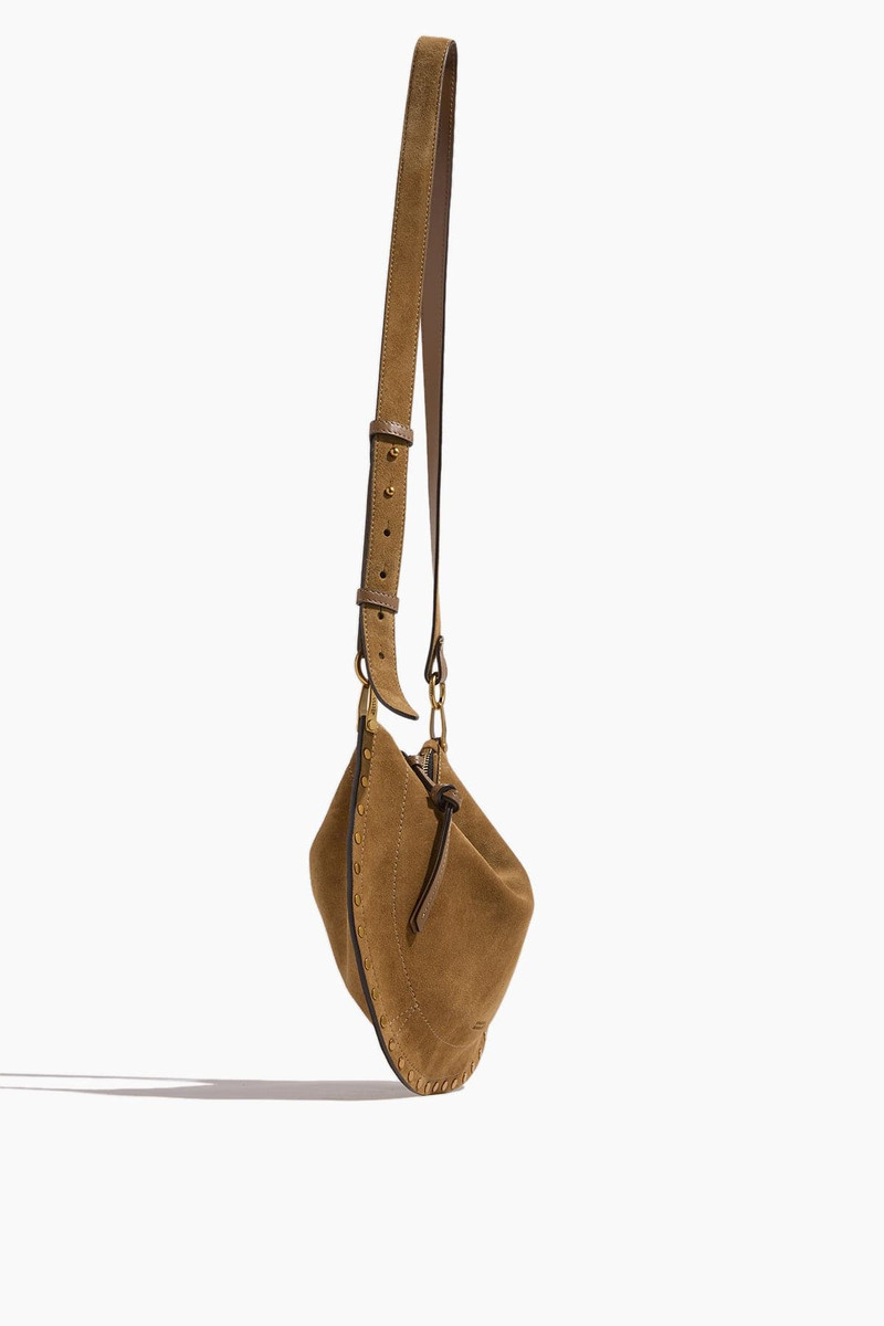 Isabel Marant Oskan Soft Zip Crossbody Bag in Taupe outlook