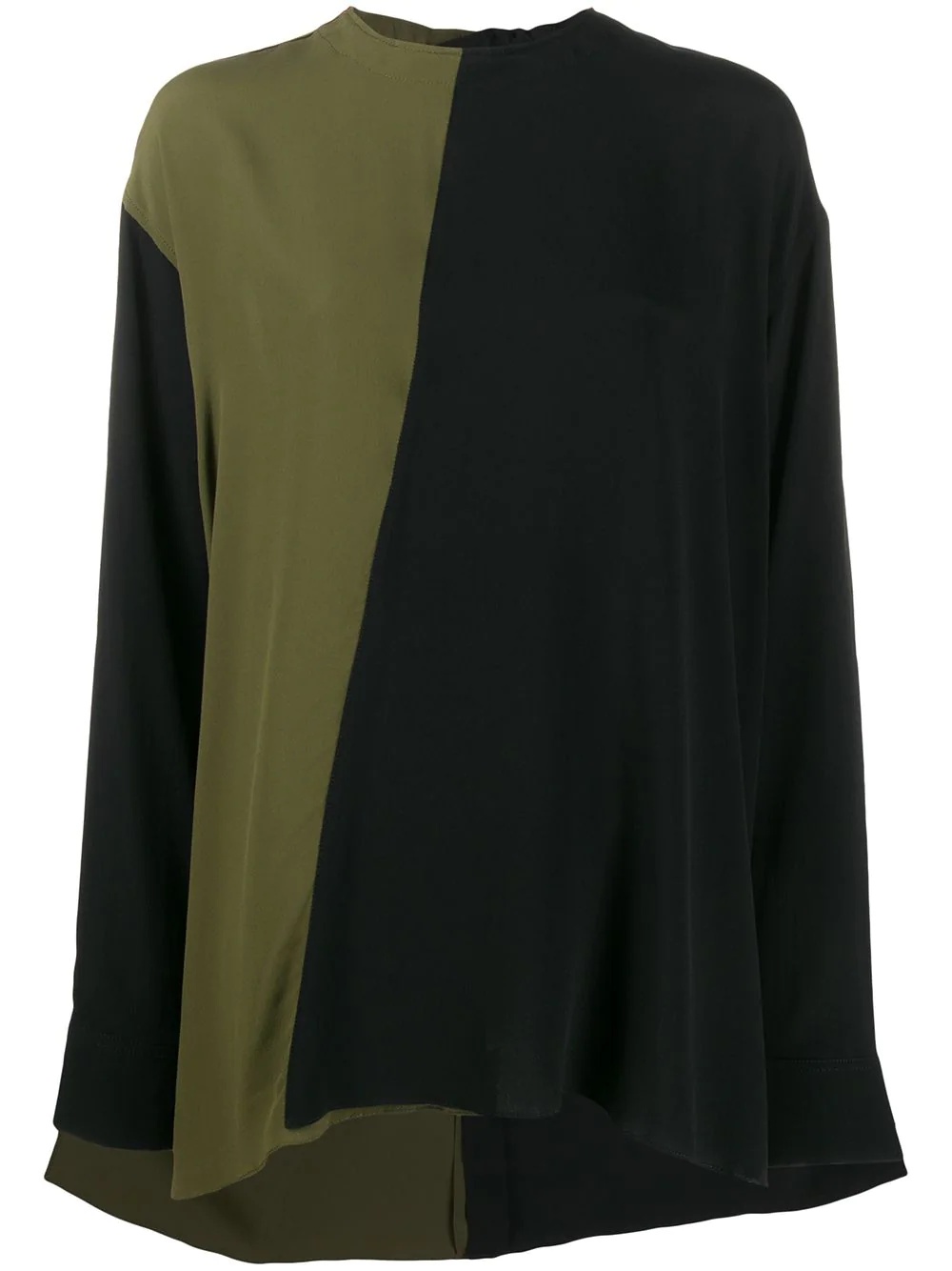 two tone relaxed blouse - 1