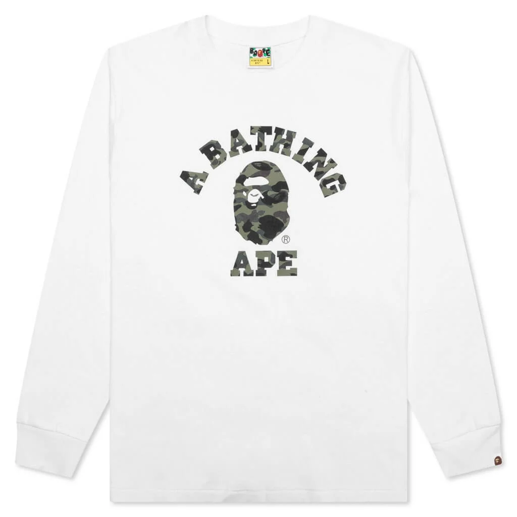 1ST CAMO COLLEGE LONG SLEEVE TEE - GREY/GREEN - 1