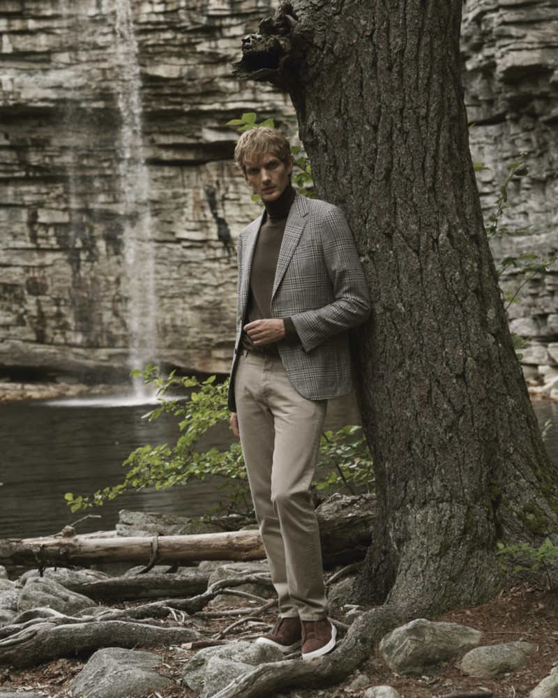 ZEGNA Men's Marble-Effect Slim Five-Pocket Pants outlook