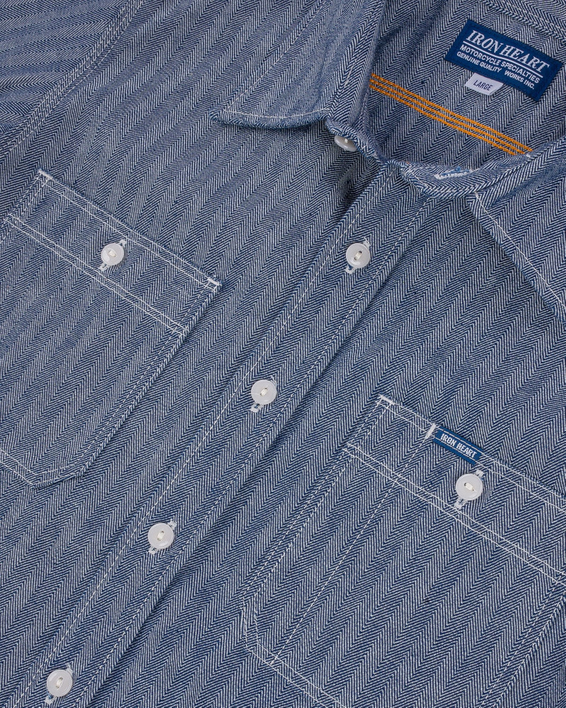 12OZ HERRINGBONE WORK SHIRT - INDIGO 9