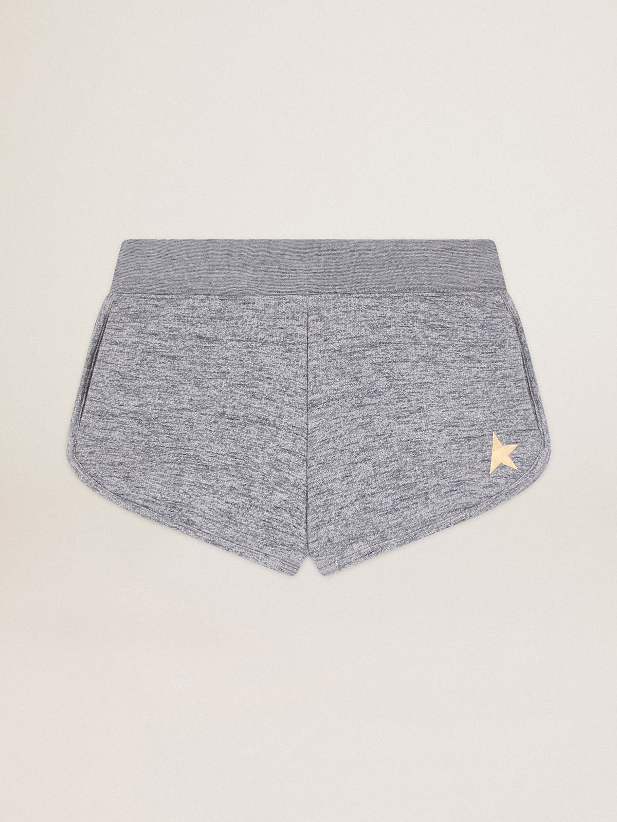 Melange gray shorts with gold star - 1