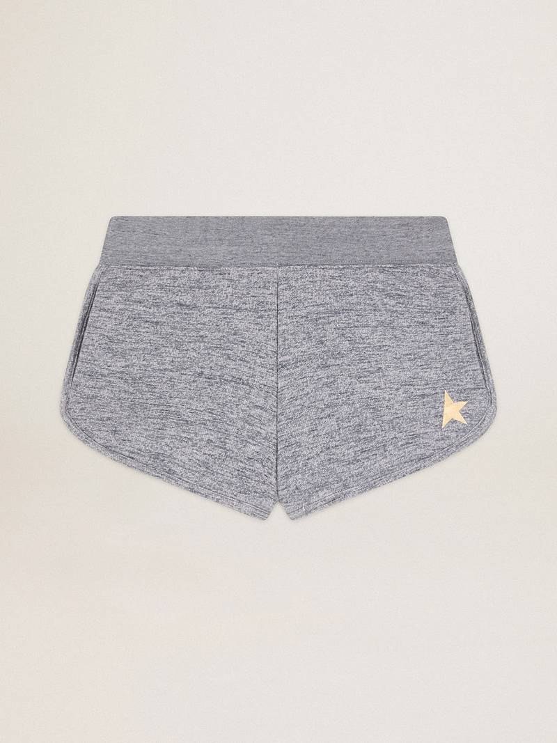 Melange gray shorts with gold star - 1