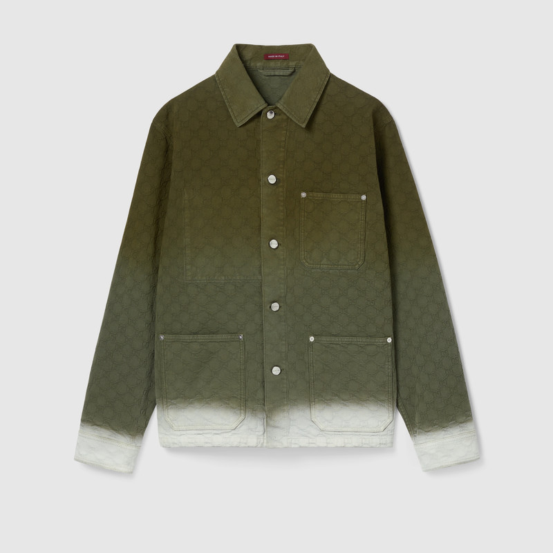 Bleached GG cotton denim jacquard shirt 1