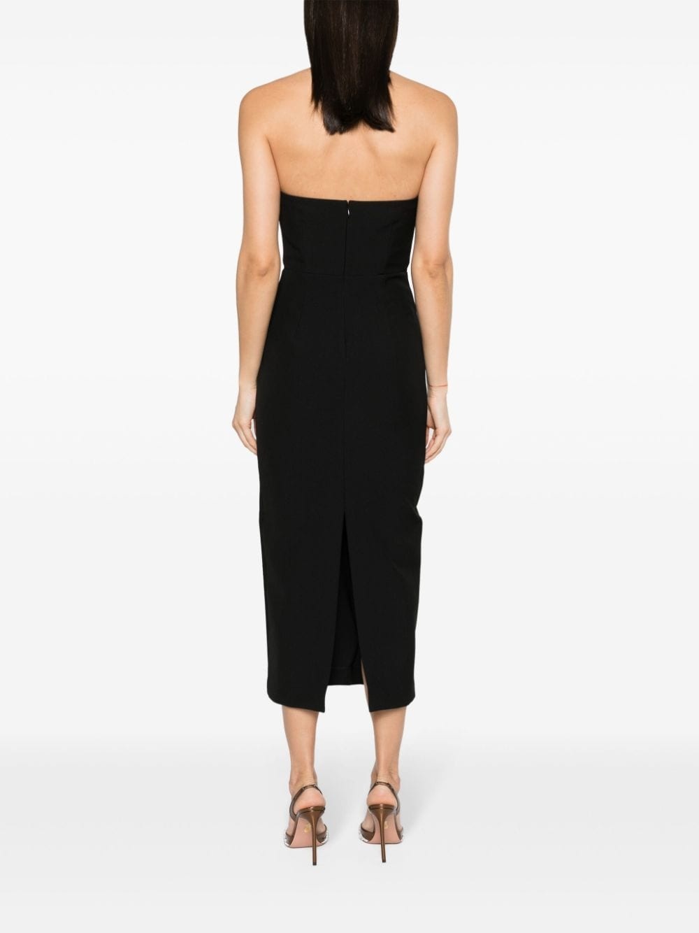 drape-detailed crepe midi dress - 4