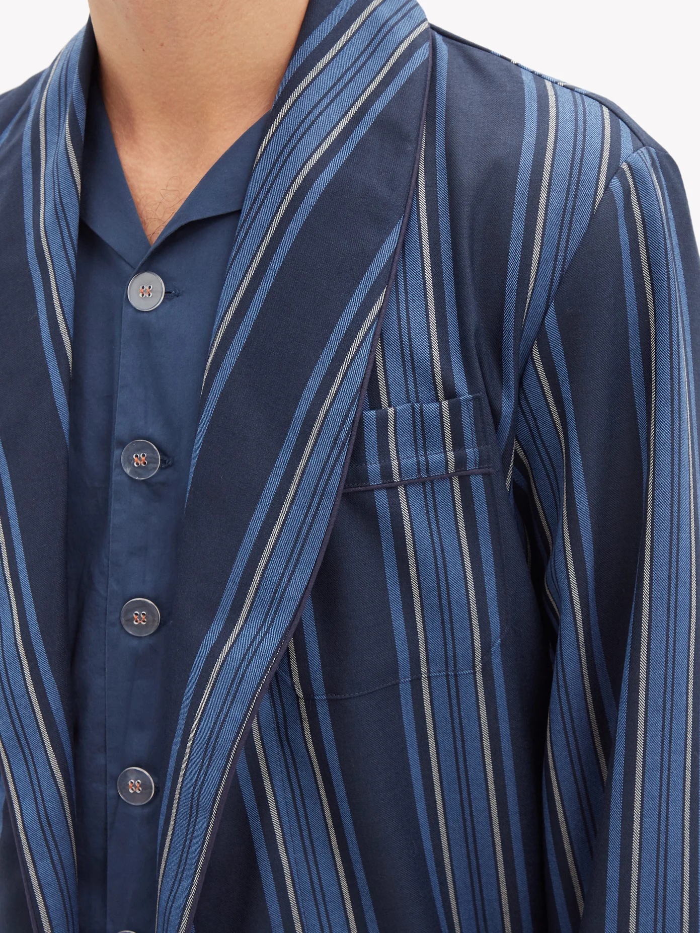 York striped wool robe - 4