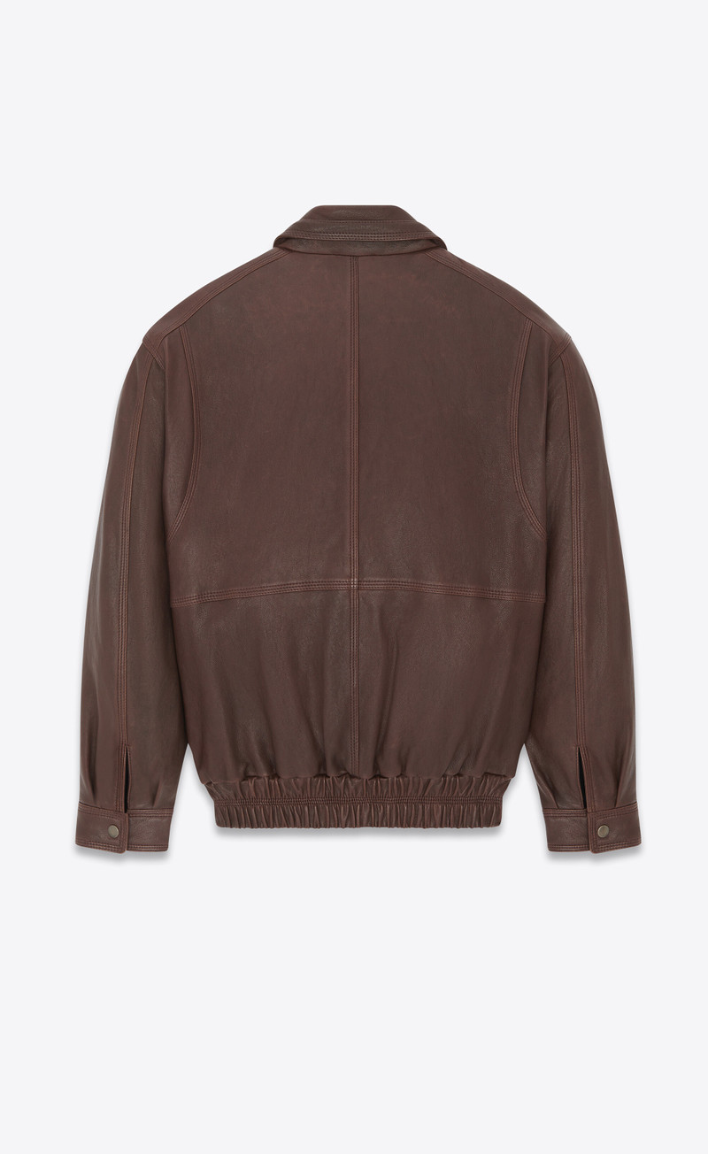 SAINT LAURENT jacket in wrinkled lambskin - 738886YCNW22820