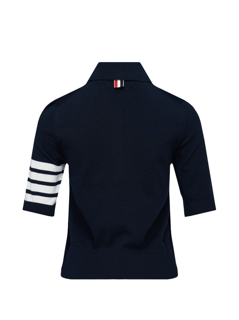 Thom Browne tennis-intarsia polo shirt outlook