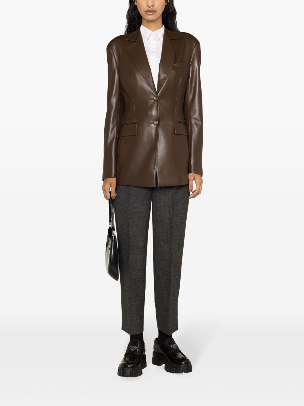 virgin wool pressed-crease tailored trousers - 2