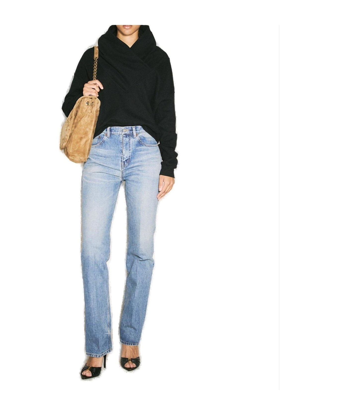 V-neck Drop Shoulder Hoodie - 3