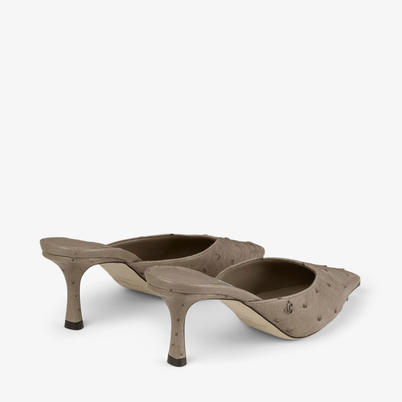 Vivi 65 Taupe Ostrich Leather Mules 6