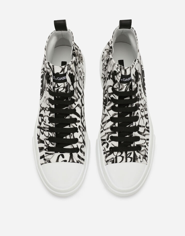 Canvas Portofino Light mid-top sneakers with DG logo print - 4