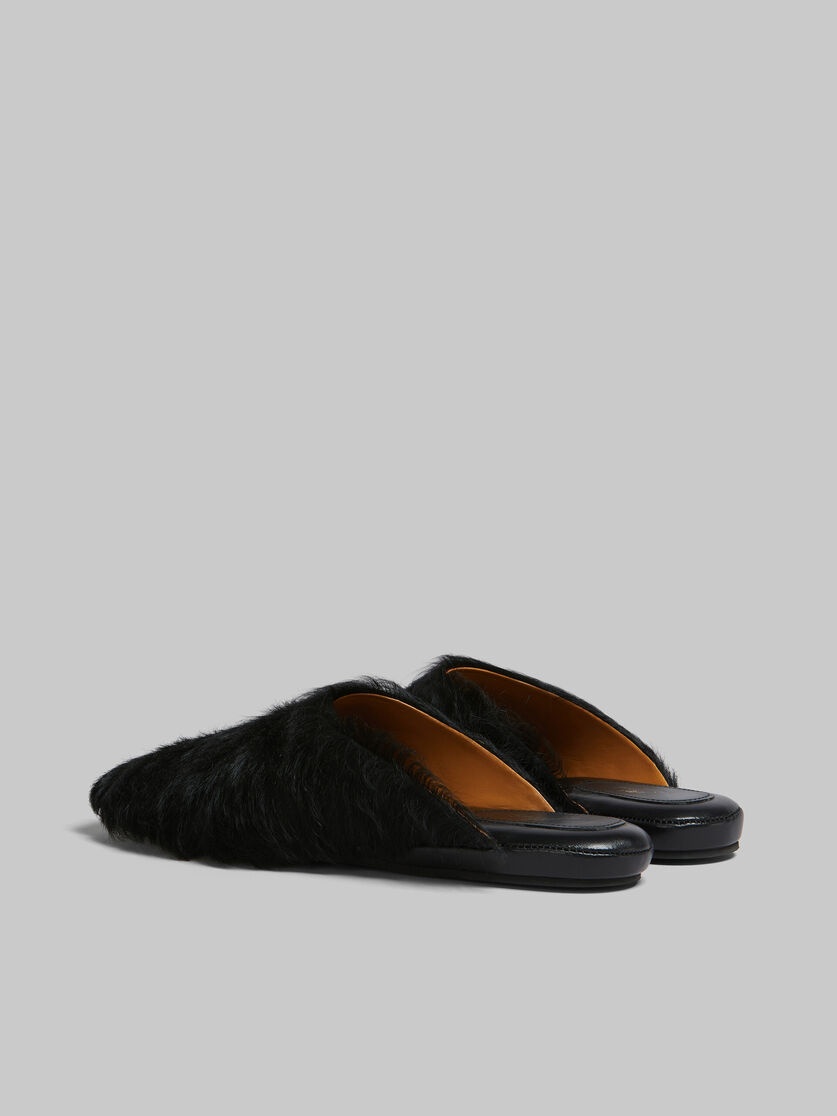 BLACK LONG-HAIR CALFSKIN SABOT - 3