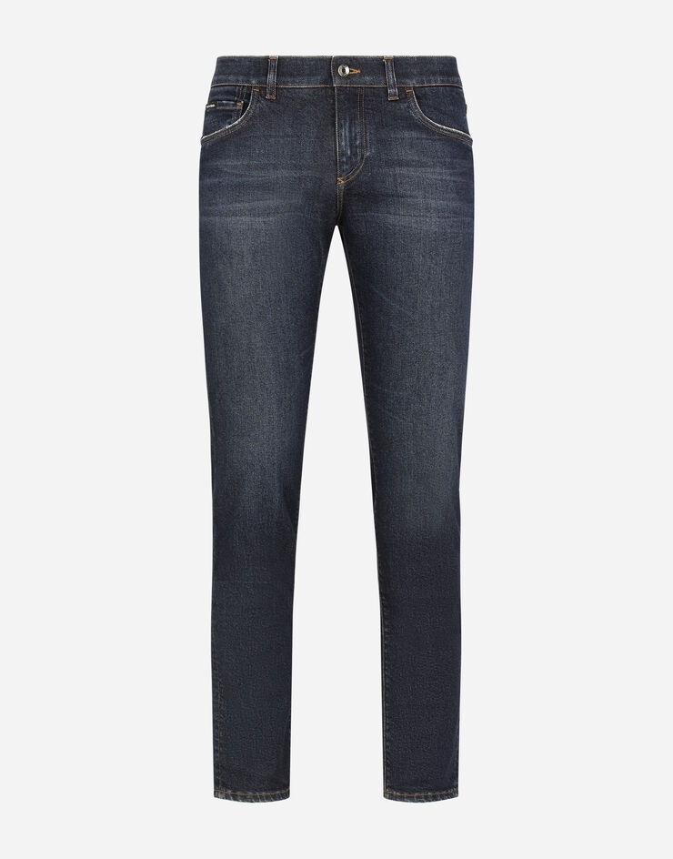 Washed blue skinny stretch jeans - 3