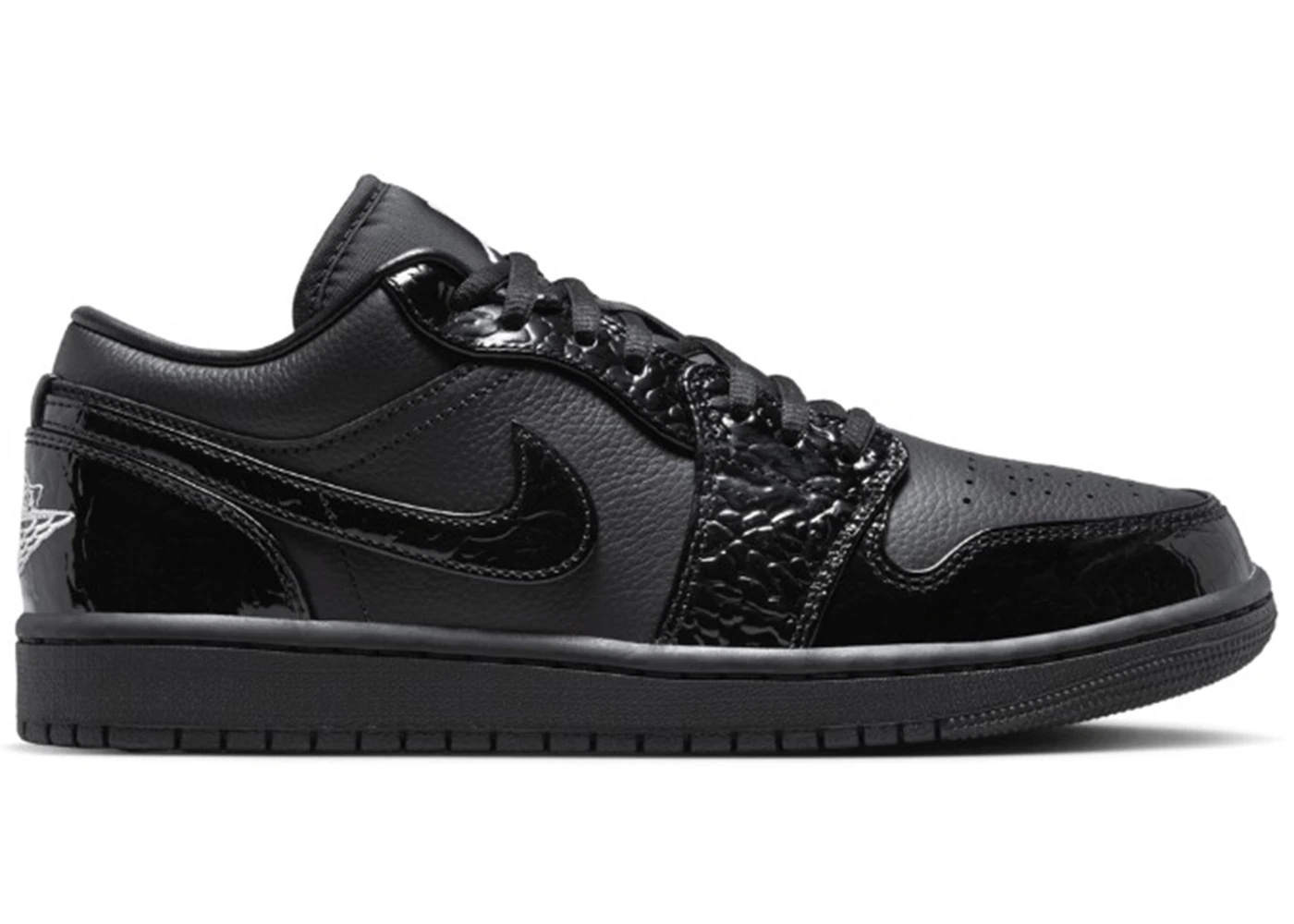 Jordan 1 Low SE Patent Elephant Black (Women's) - 1