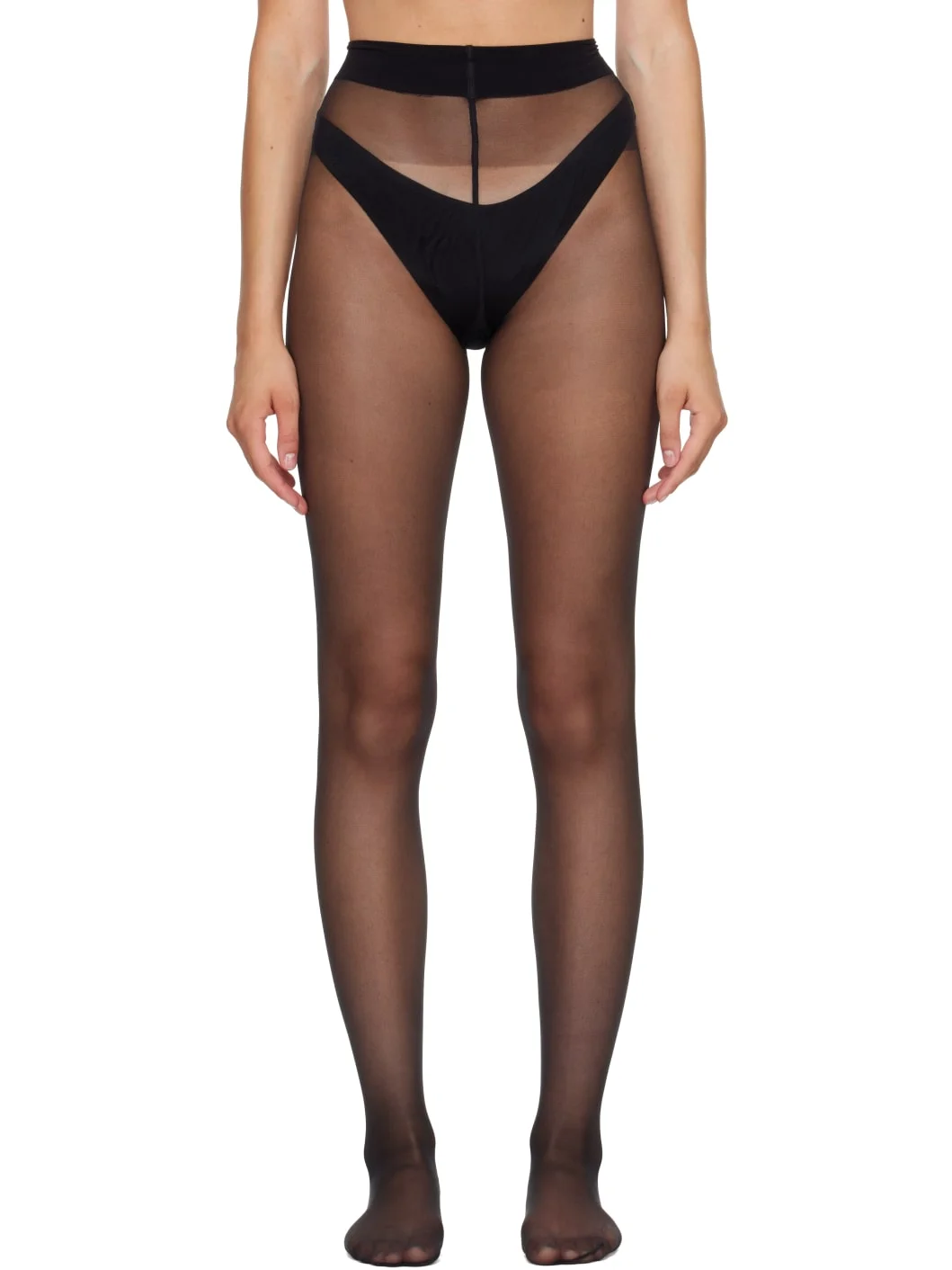 Black Satin Touch 20 Tights - 1