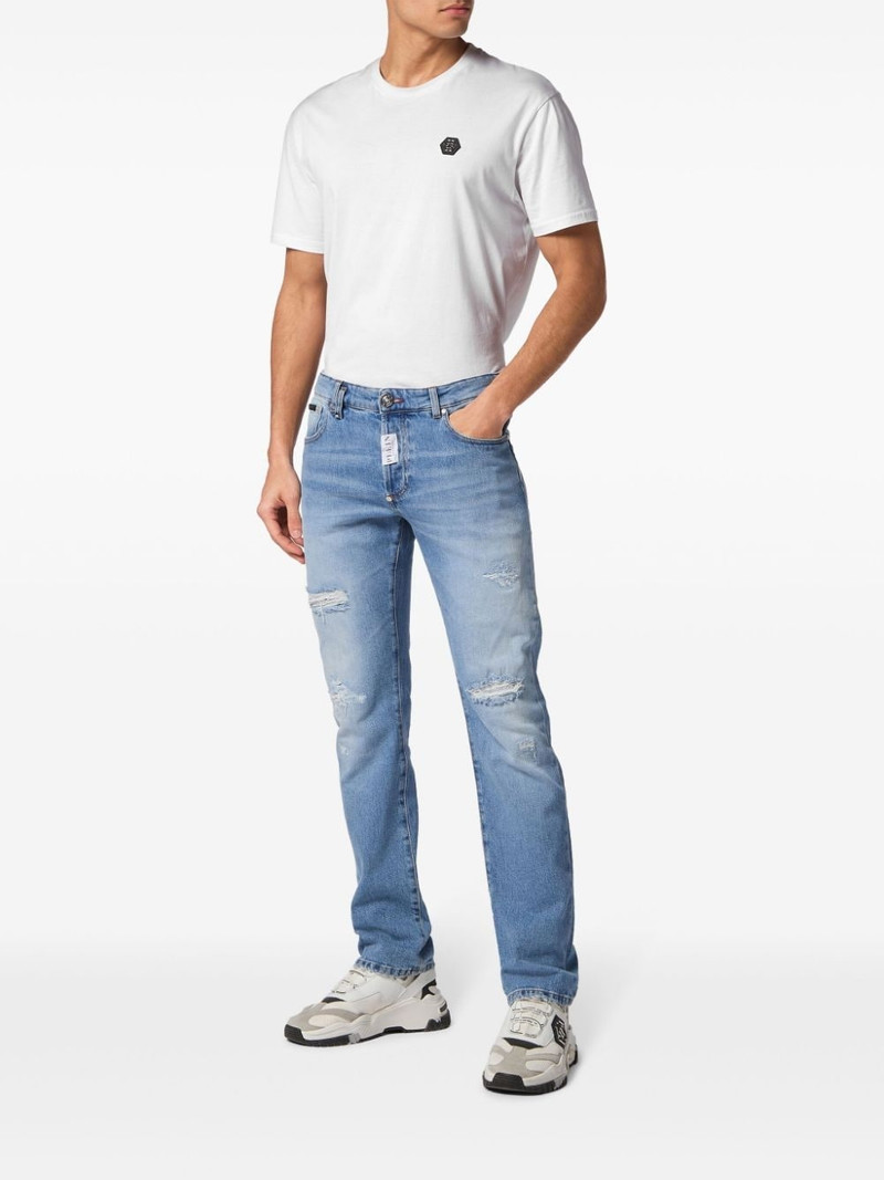 PHILIPP PLEIN distressed-effect straight-leg jeans outlook
