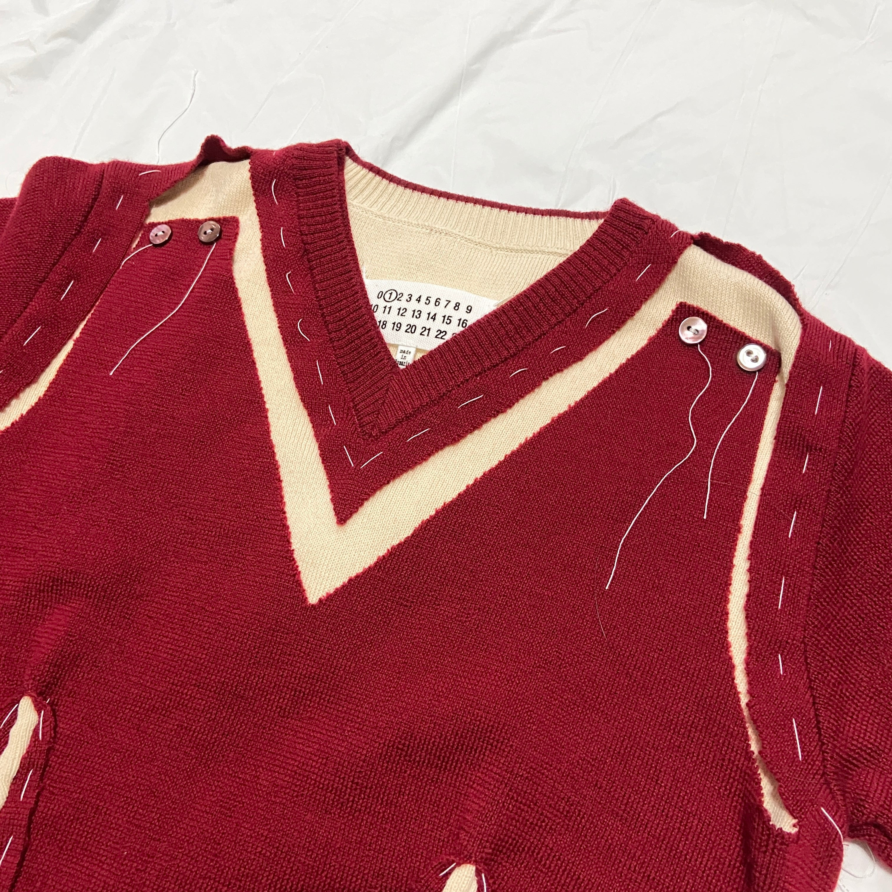 Maison Margiela fall 2021 deconstructed handstitched knit tee - 8