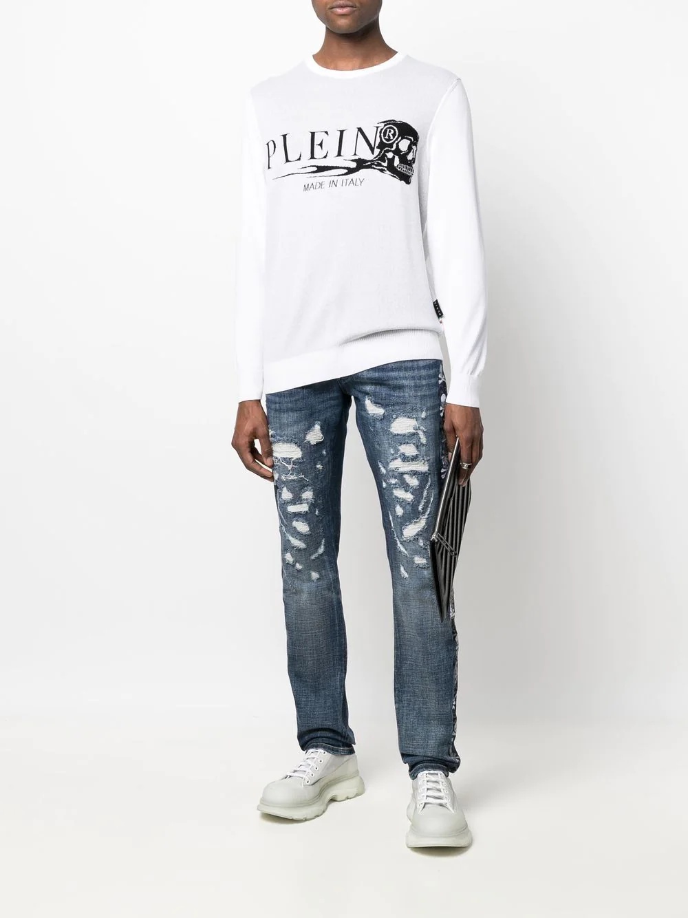 logo-print crew neck sweatshirt - 2